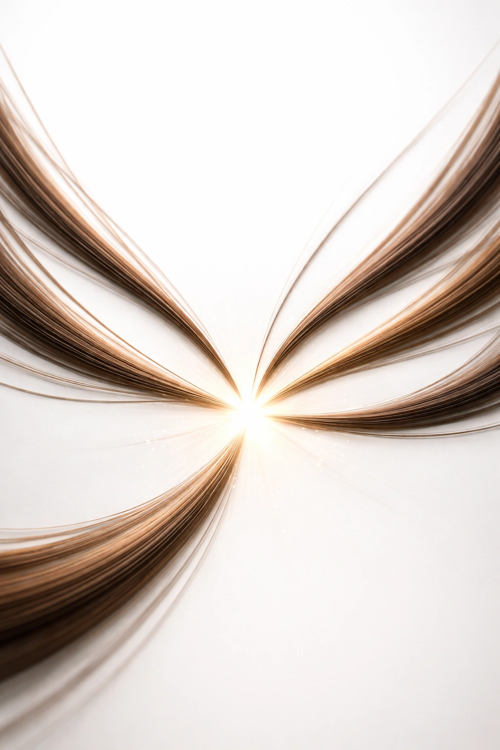 Hair strands converging toward a focal point representing key takeaways.