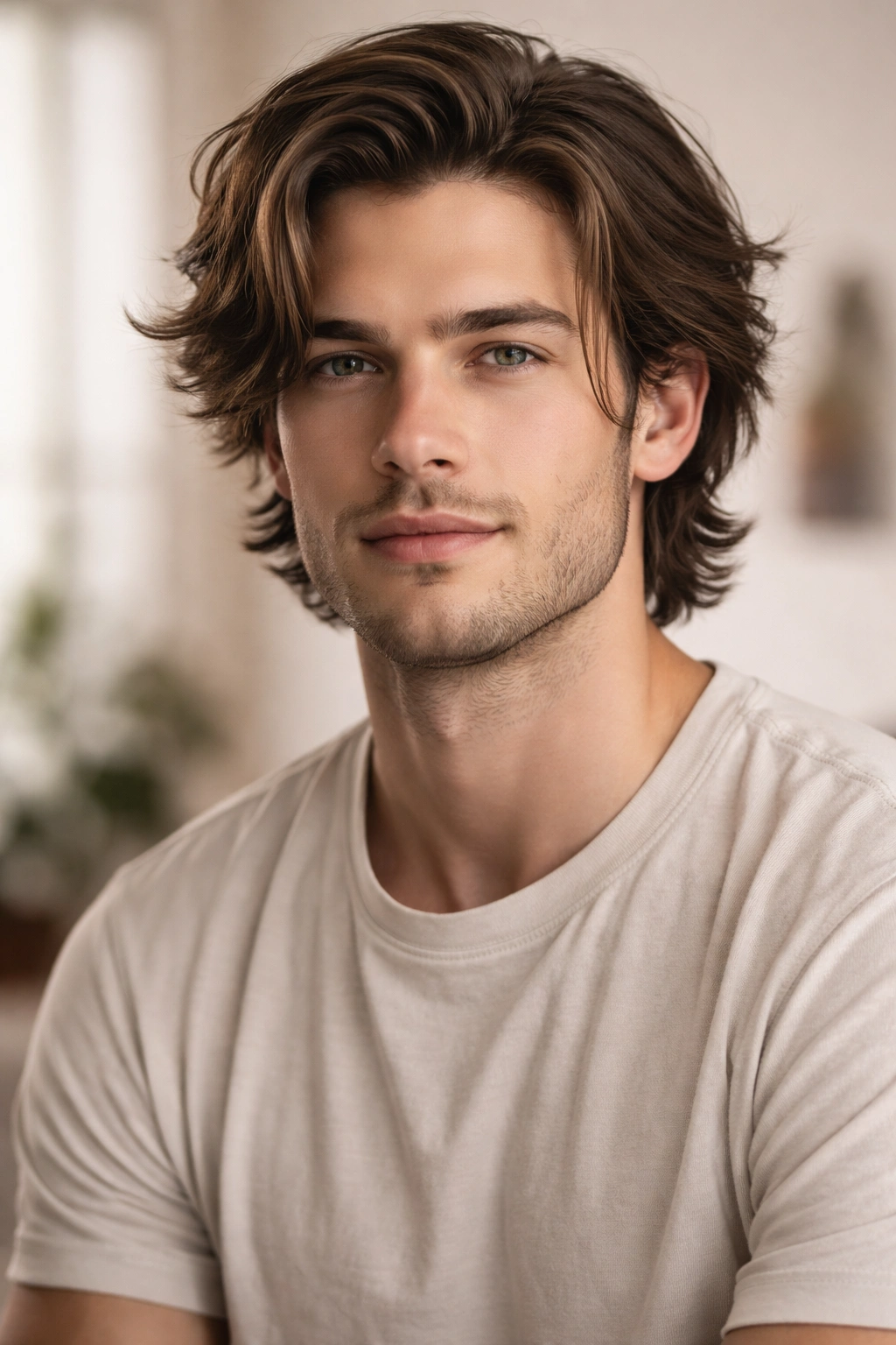 Man with balanced, natural medium-length hair illustrating key takeaways for styling