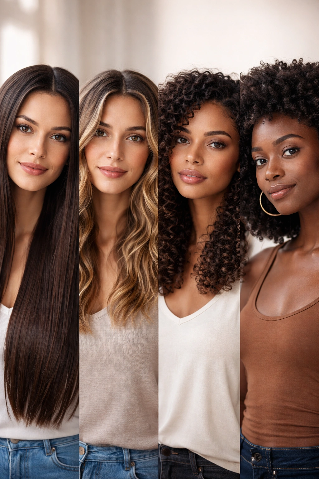 A Step By Step Guide To Trimming Your Own Hair 1 Close-up portrait showing varied hair textures and lengths to illustrate hair type