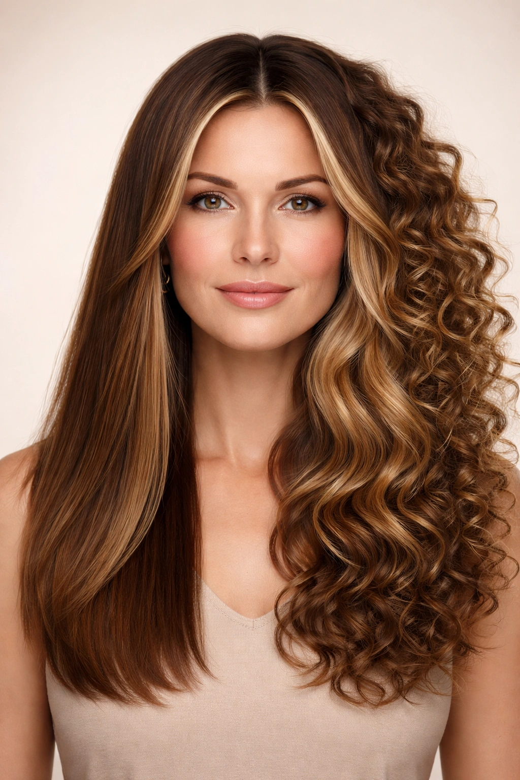 Head with straight, wavy, and curly textures depicted to show varied hair textures