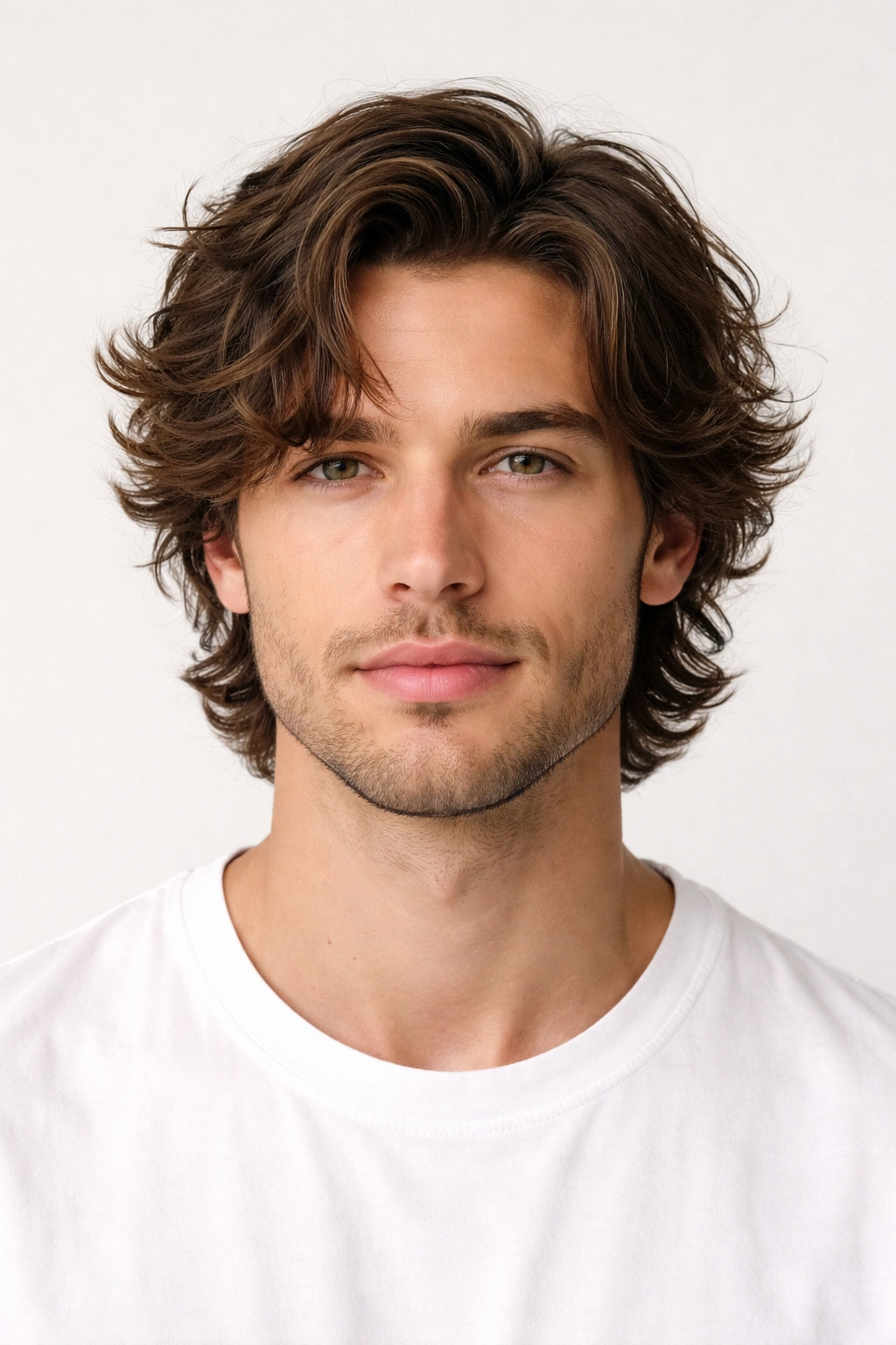Male portrait showing natural hair texture with waves