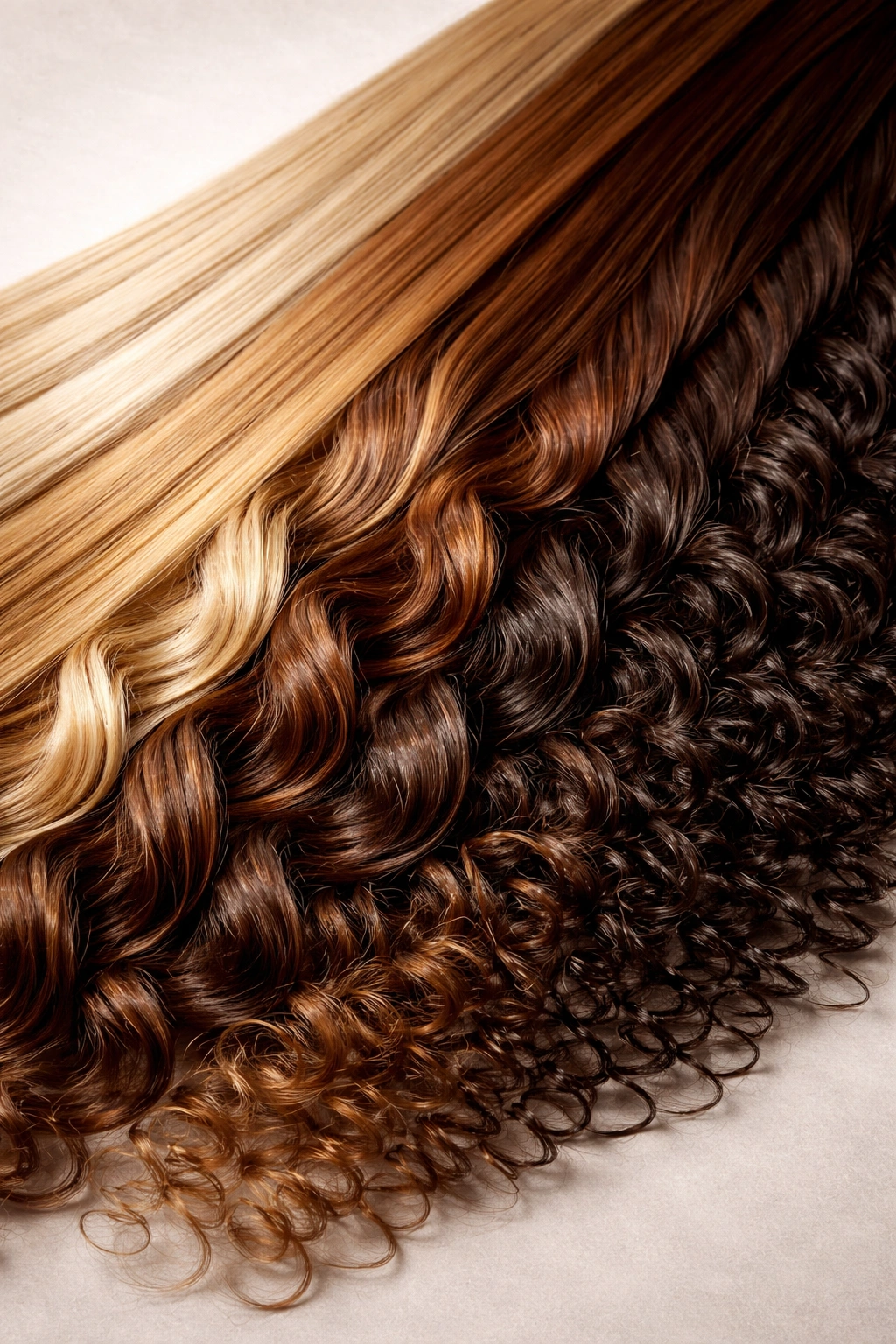 Diverse hair textures and colors showing multiple hair traits