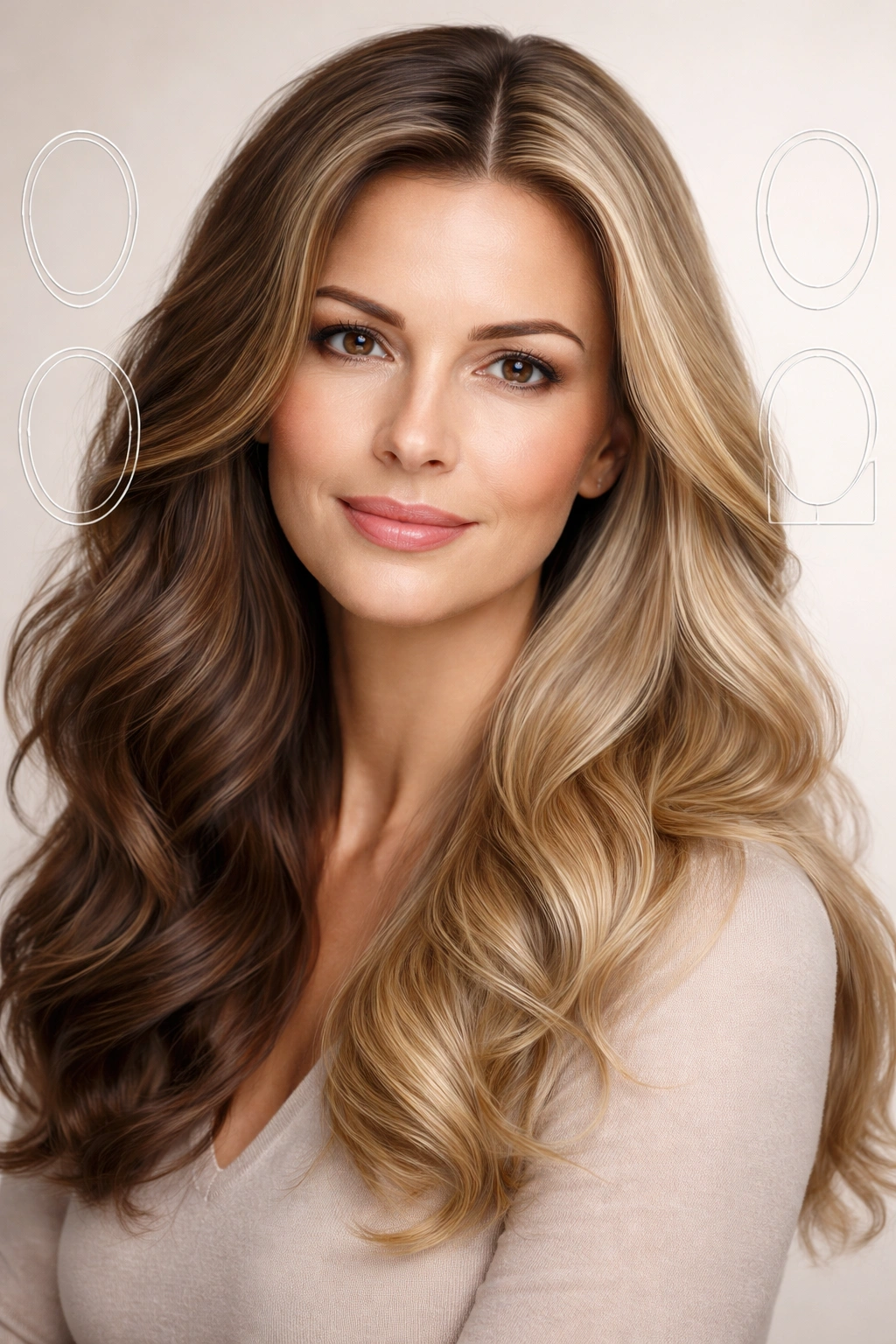 Portrait focusing on hair texture and face silhouette to illustrate hair type and face shape
