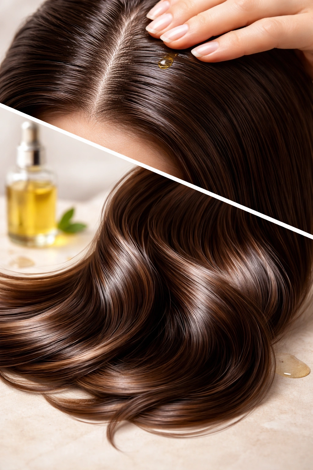 Healthy glossy hair ends and calm scalp imply key takeaways