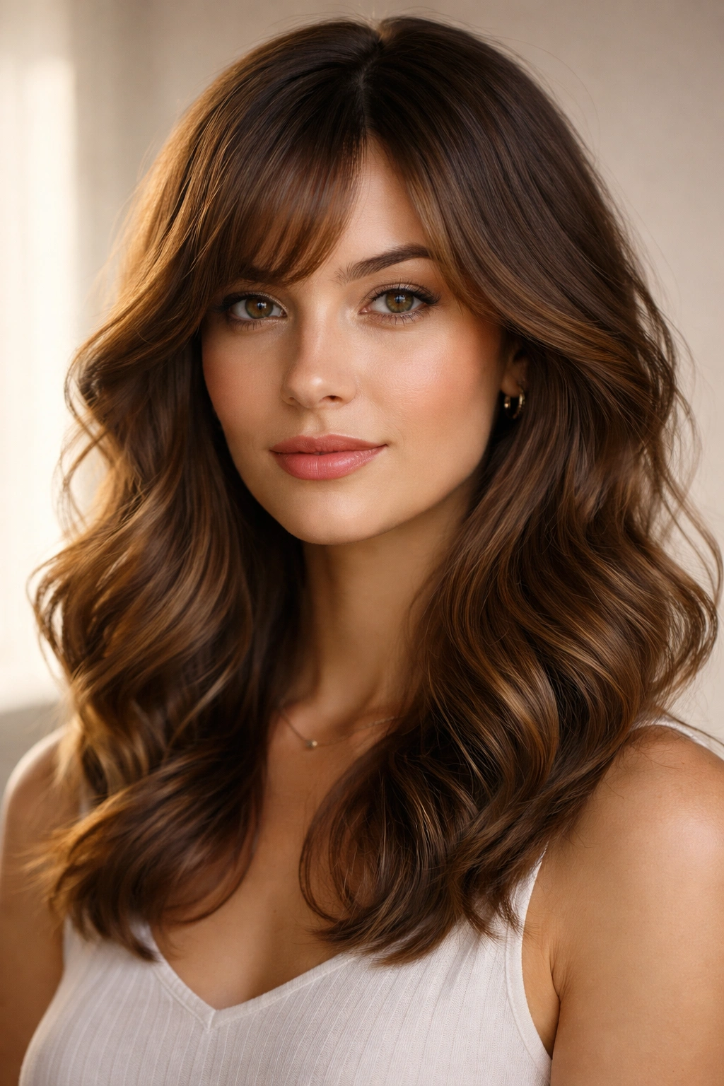 10 Hairstyles That Visually Shorten A Long Face 1 Portrait of a head with textured hair showing horizontal waves to shorten a long face