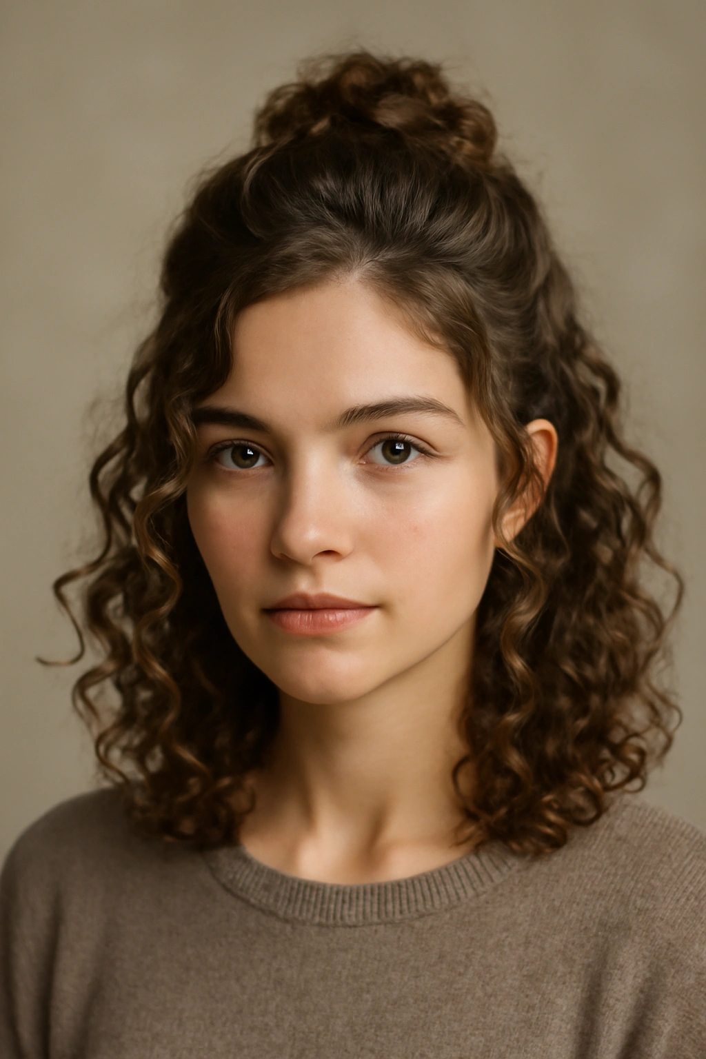 12 Easy Short Curly Styles for Effortless Mornings 10 Half-up hairstyle with smooth top and textured curls framing the face