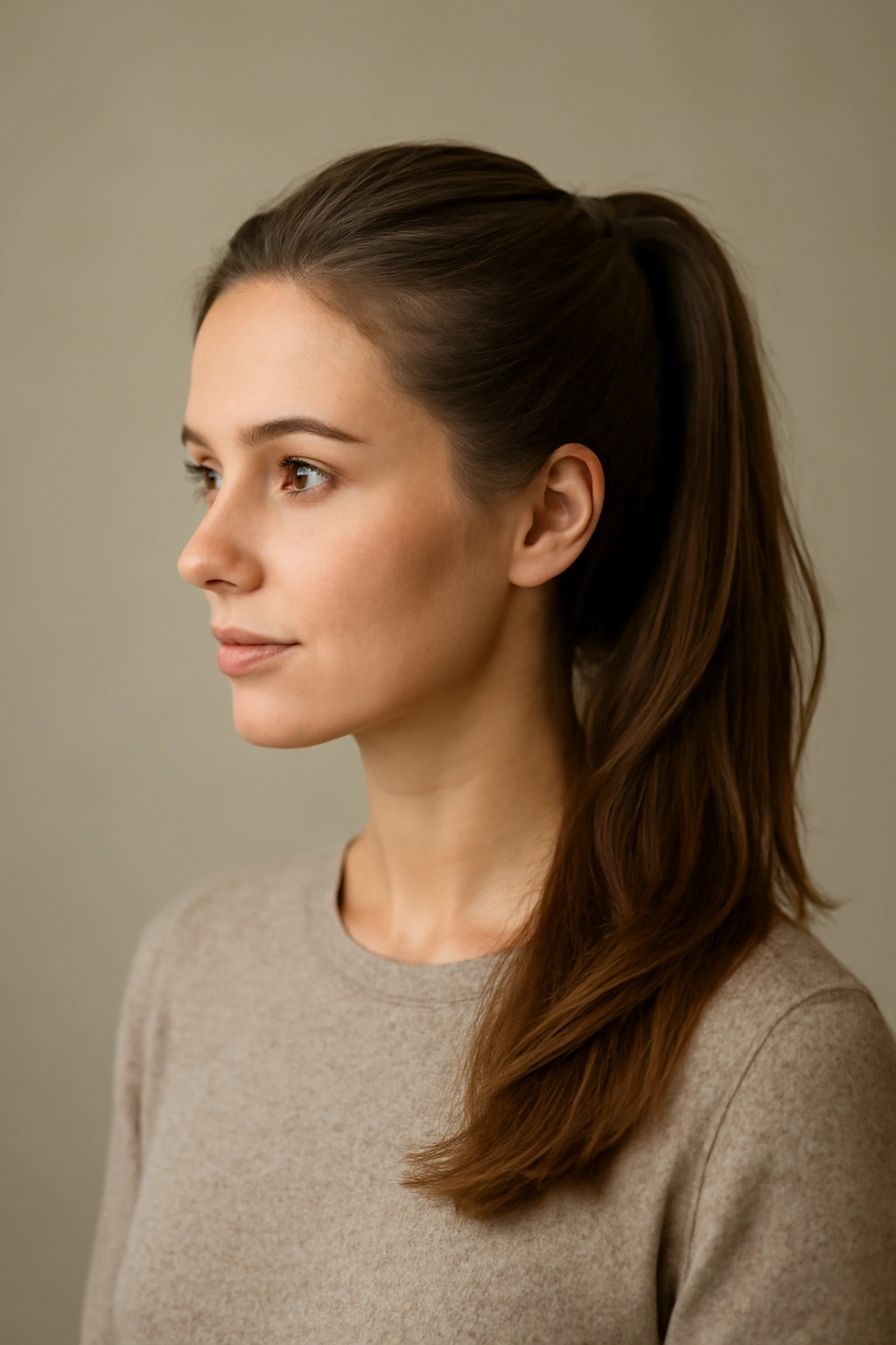 12 Polished Ponytail Hairstyles You Can Try Today 4 Half-up ponytail showing the pulled-back crown and flowing length