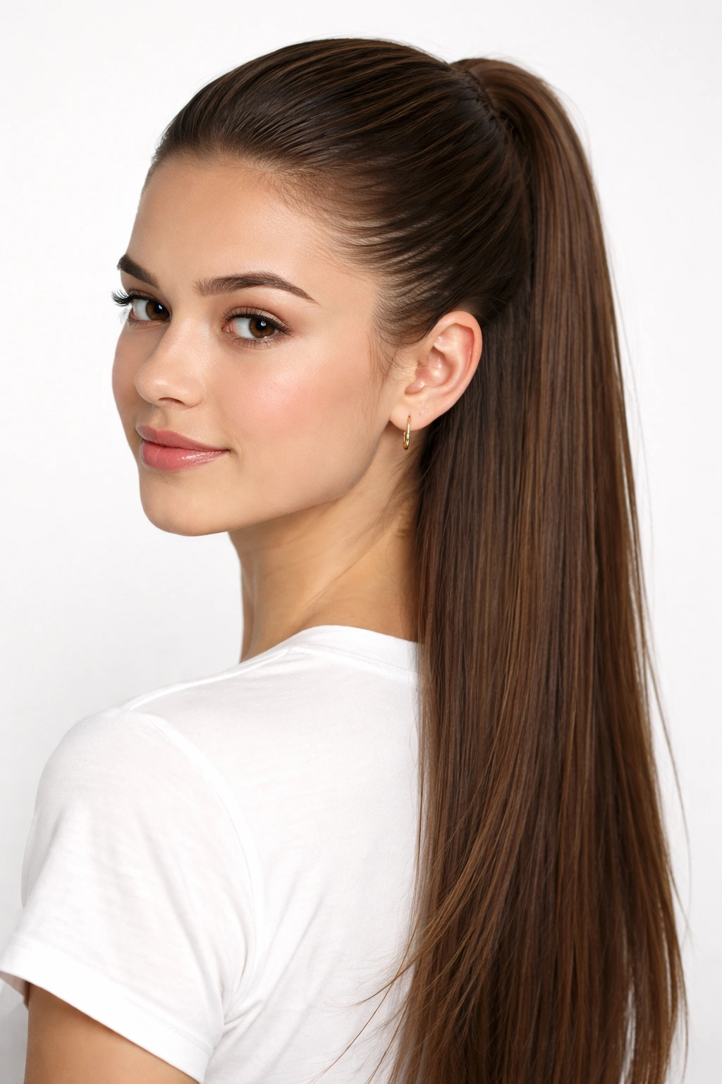 Top half slicked back with bottom half sleek and straight
