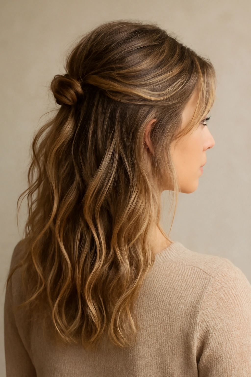 12 Wedding Guest Hairstyles You Can Do Yourself 12 Half-up hairstyle with tousled waves and pulled-back temple sections