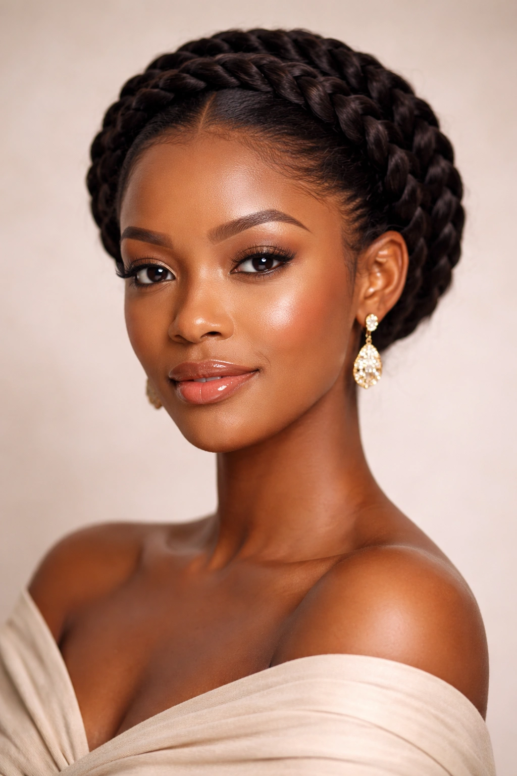 Halo braid forming a circular crown around the head