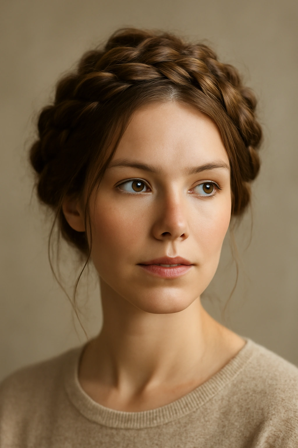 10 Loose Braid Styles for Casual or Dressy Occasions 3 Halo crown braid encircling the head.