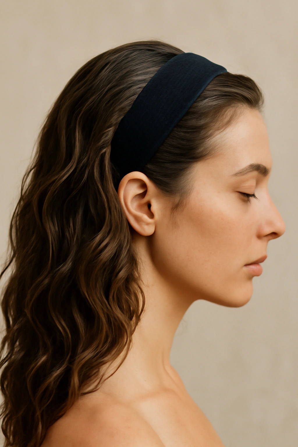 15 Heatless Wavy Hairstyles Anyone Can Pull Off 12 Side profile with headband and side-swept waves