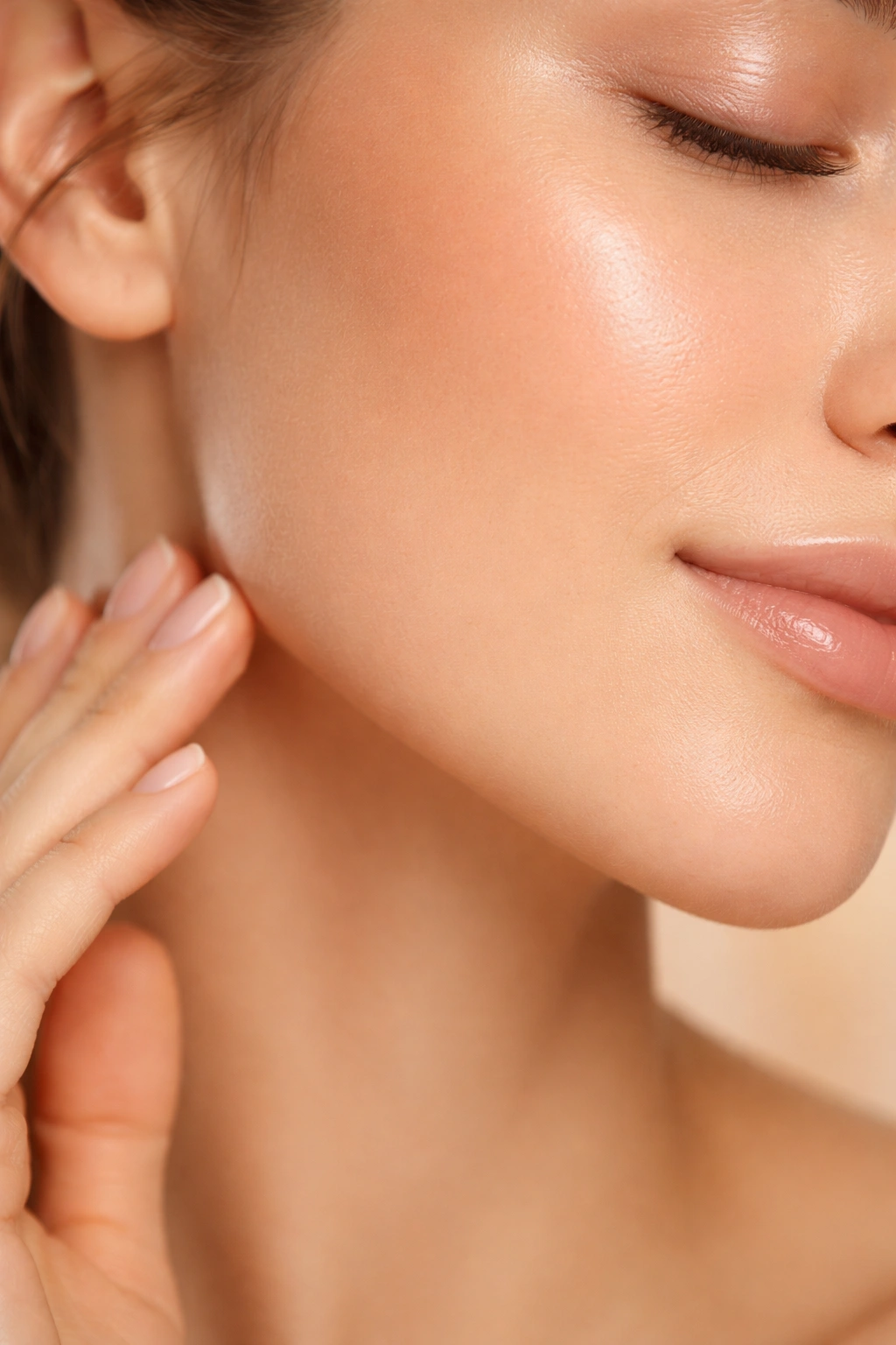 Close-up of healed skin showing healthier texture and clarity