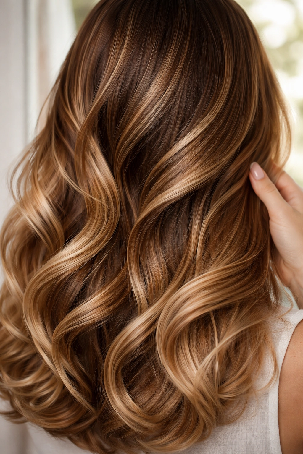 Close-up of healthy glossy colored hair