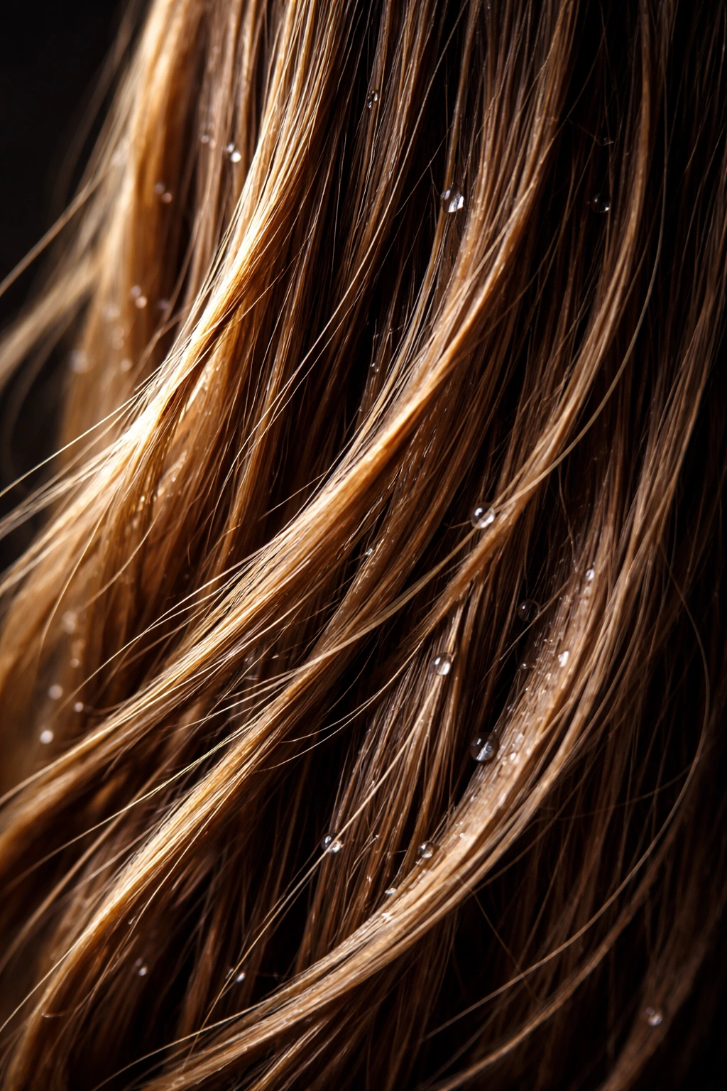 Healthy hair with smooth cuticles and natural sheen