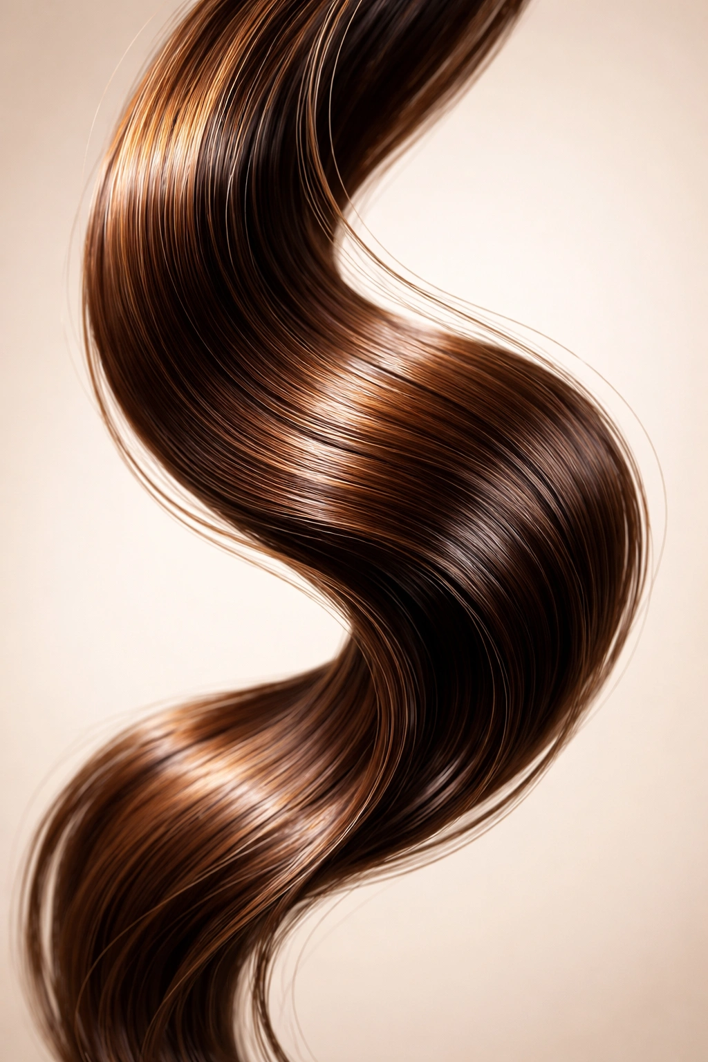 Vibrant healthy hair strand with shine and bounce