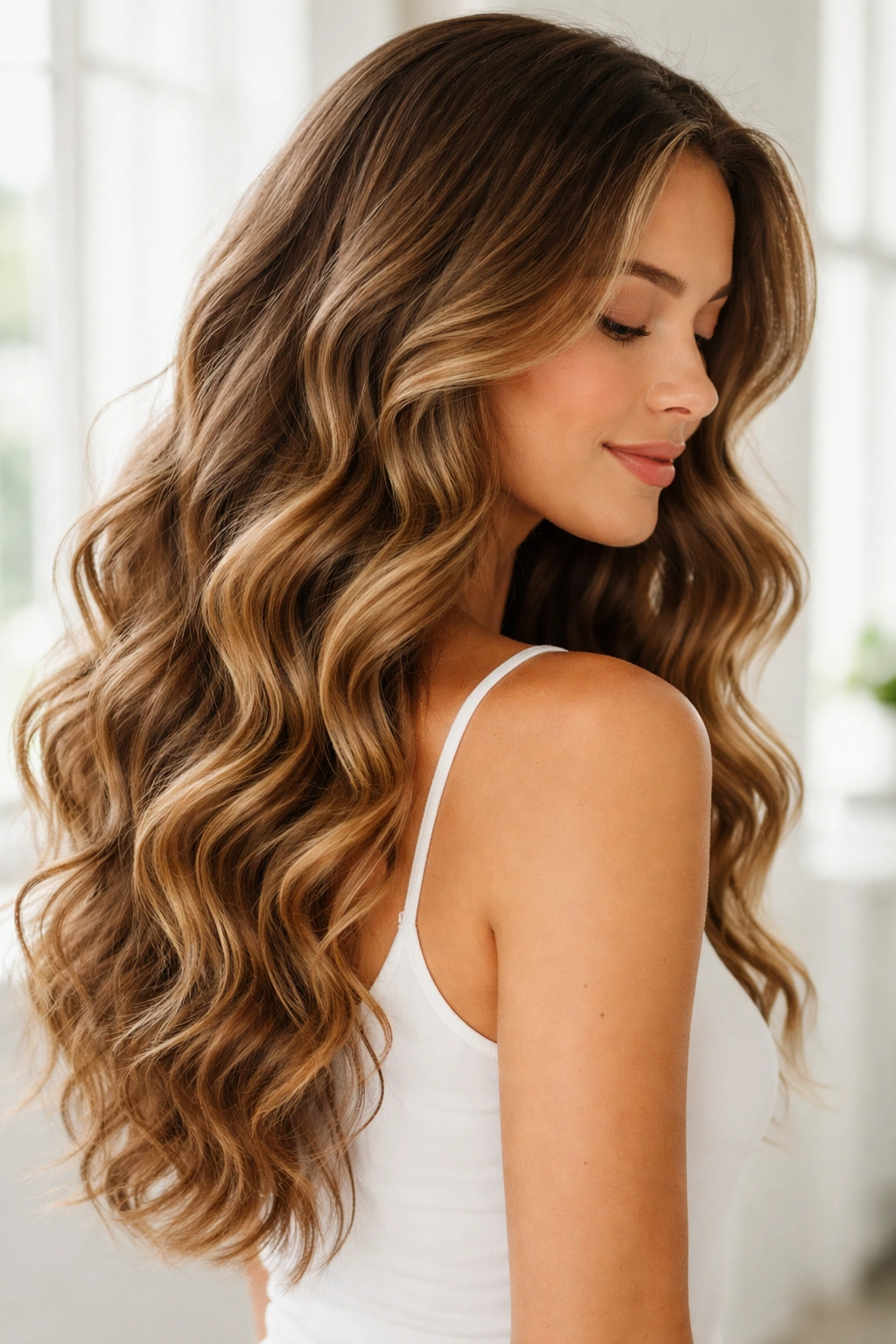 Soft, loose waves in natural curly hair