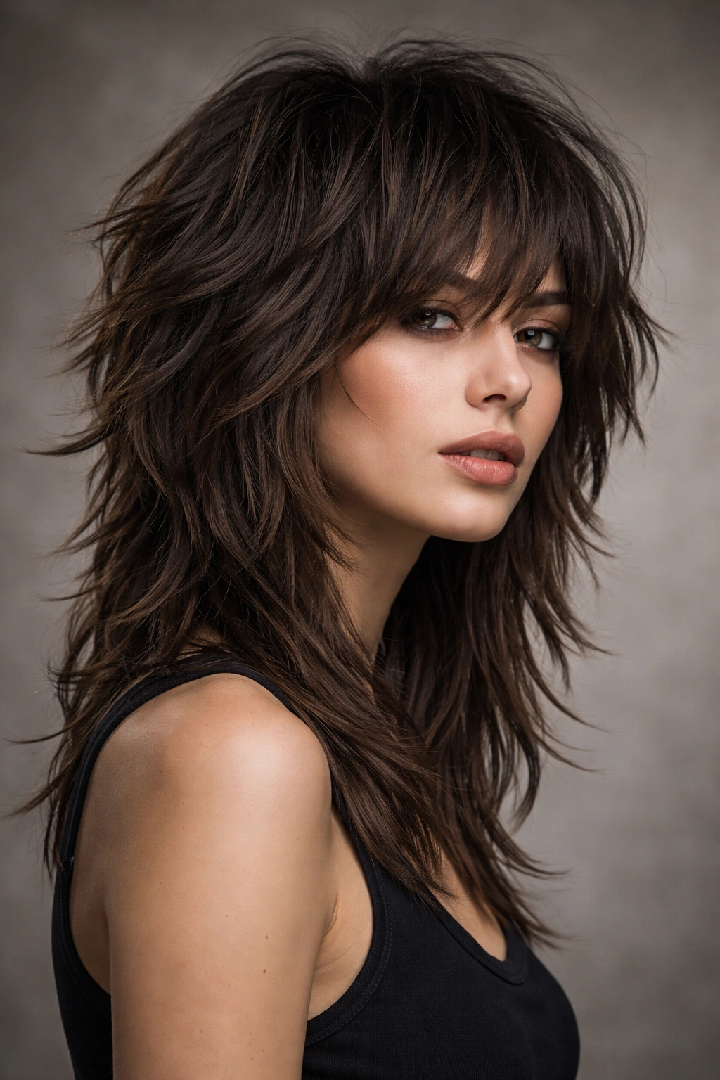 Shag haircut with heavy textured layers and bold movement