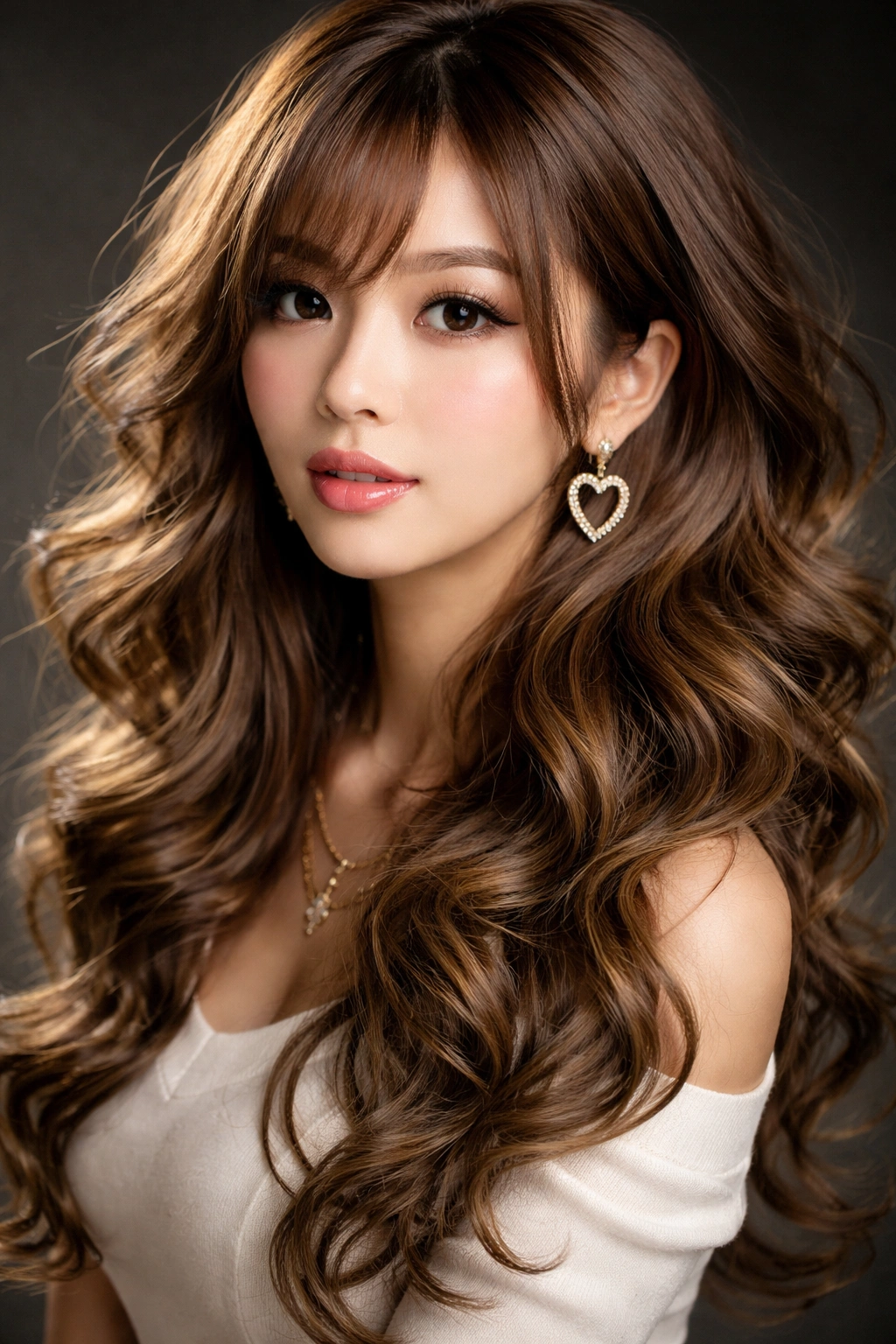 Loose, bouncy Heisei Gyaru curls with texture and dimension
