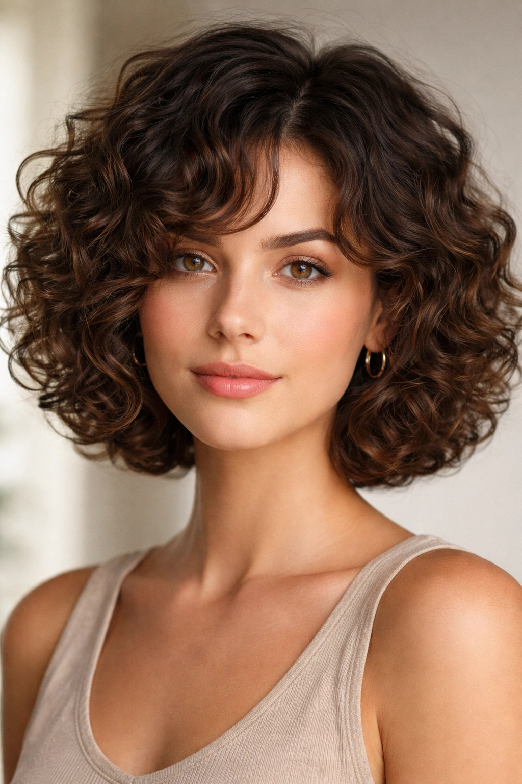 20 Curly Bob Haircuts That Flatter Every Face 16 Blunt outer bob with hidden interior layers creating movement in thick curls.