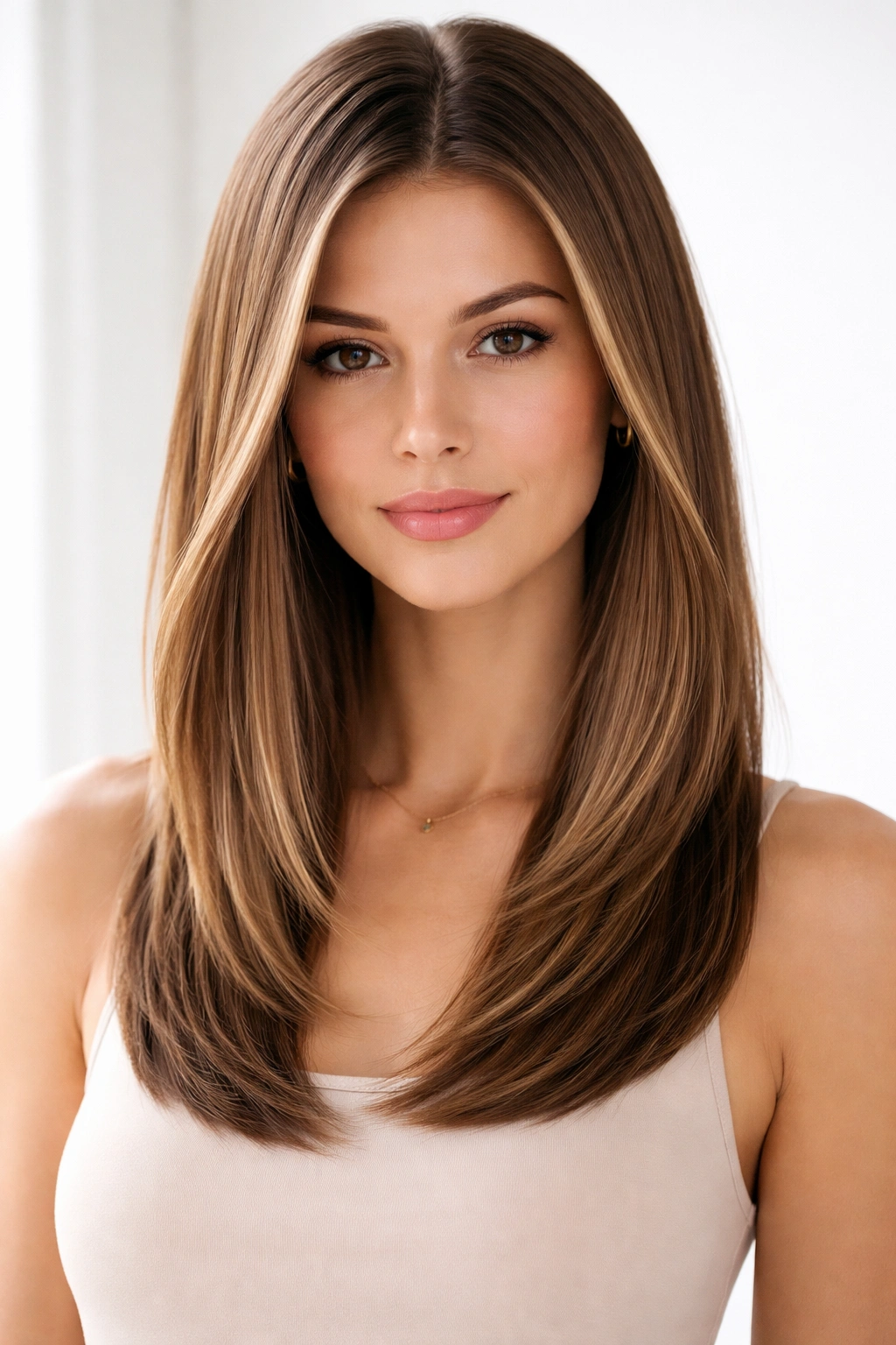 25 Medium Length Hairstyles For Women On The Go 9 Straight, sleek hair with hidden layers creating texture