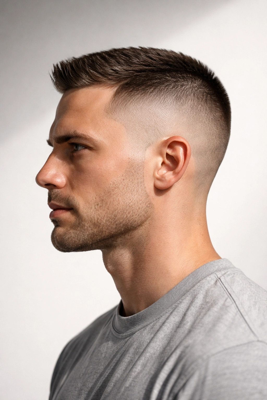 High and tight haircut with very short sides and a short top