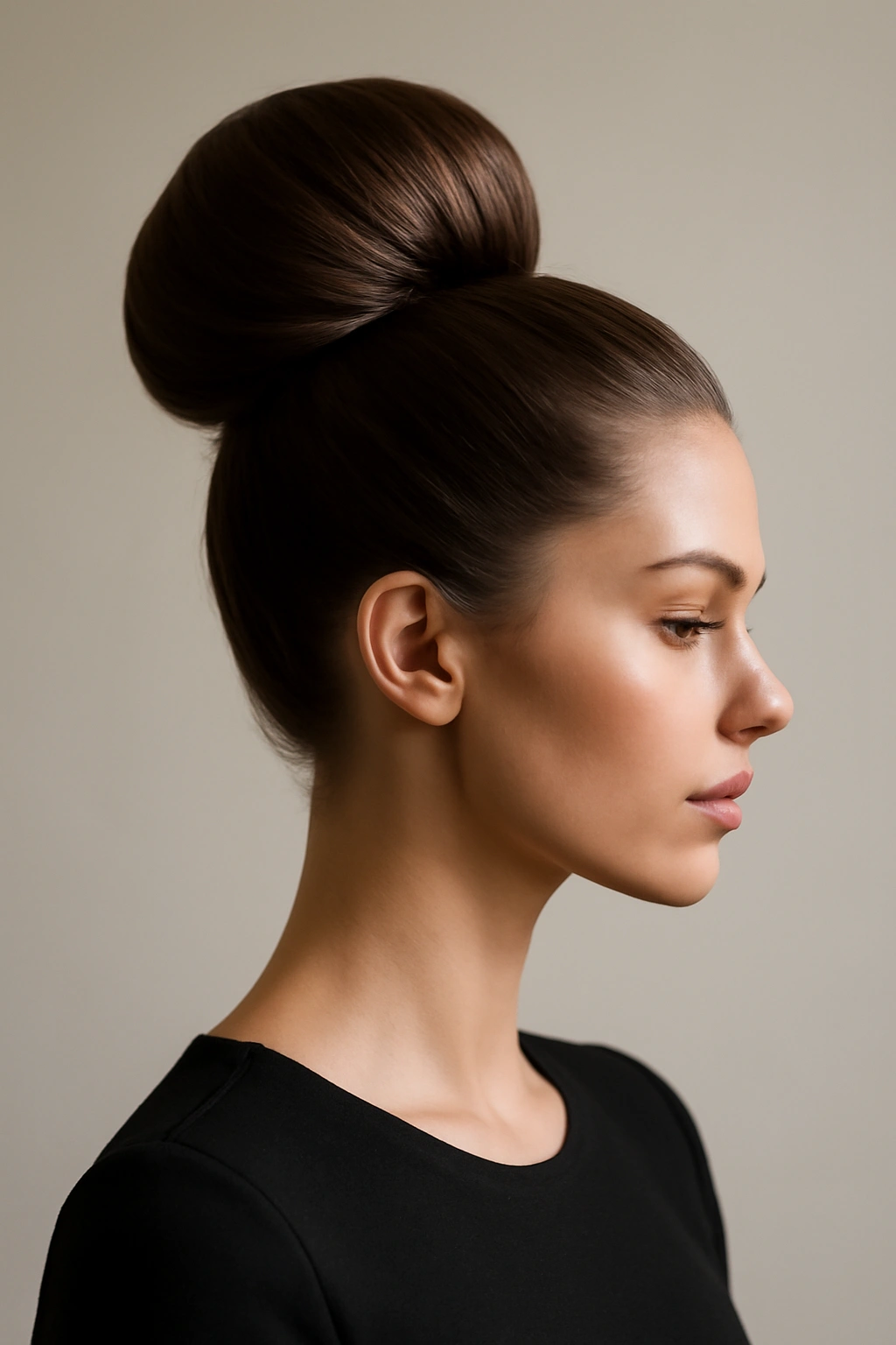8 Classic Updos That Work for Any Formal Occasion 3 High bun at the crown with clean lines and controlled finish