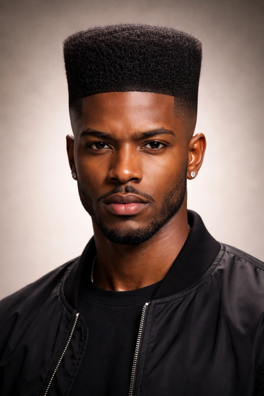 Front-facing man with high fade and tall top
