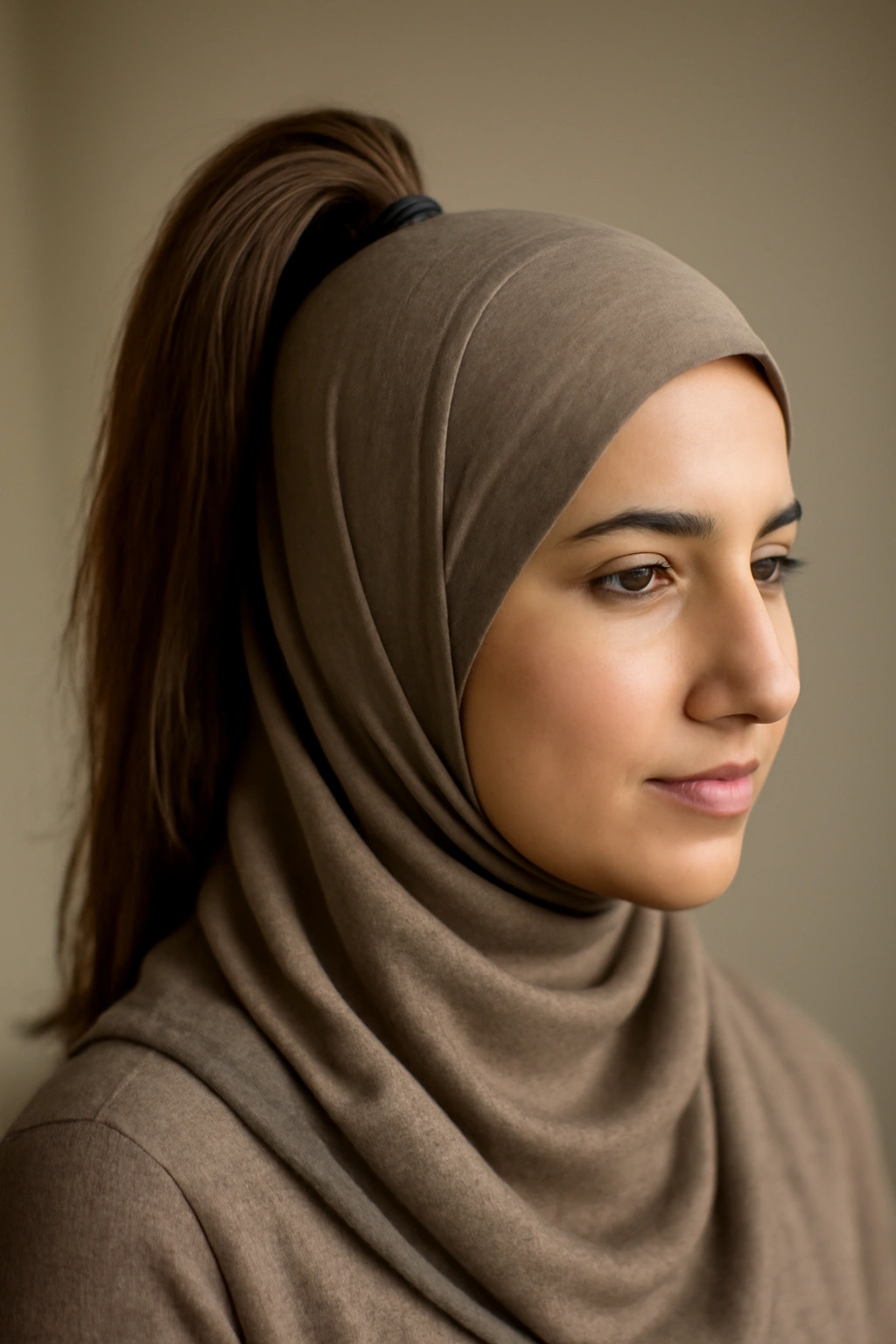 10 Everyday Hairstyles for Women Who Wear a Hijab 5 High ponytail at crown under hijab