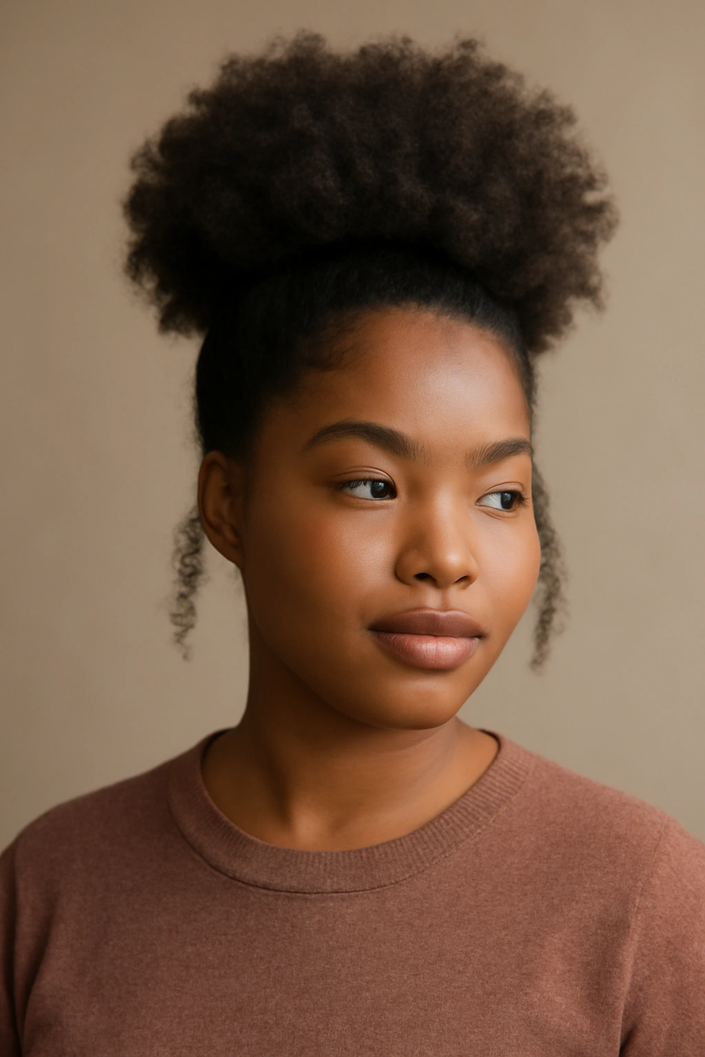 12 Flattering Hairstyles for Black Women With Round Faces 10 High puff hairstyle with crown-height and face-framing lower layers