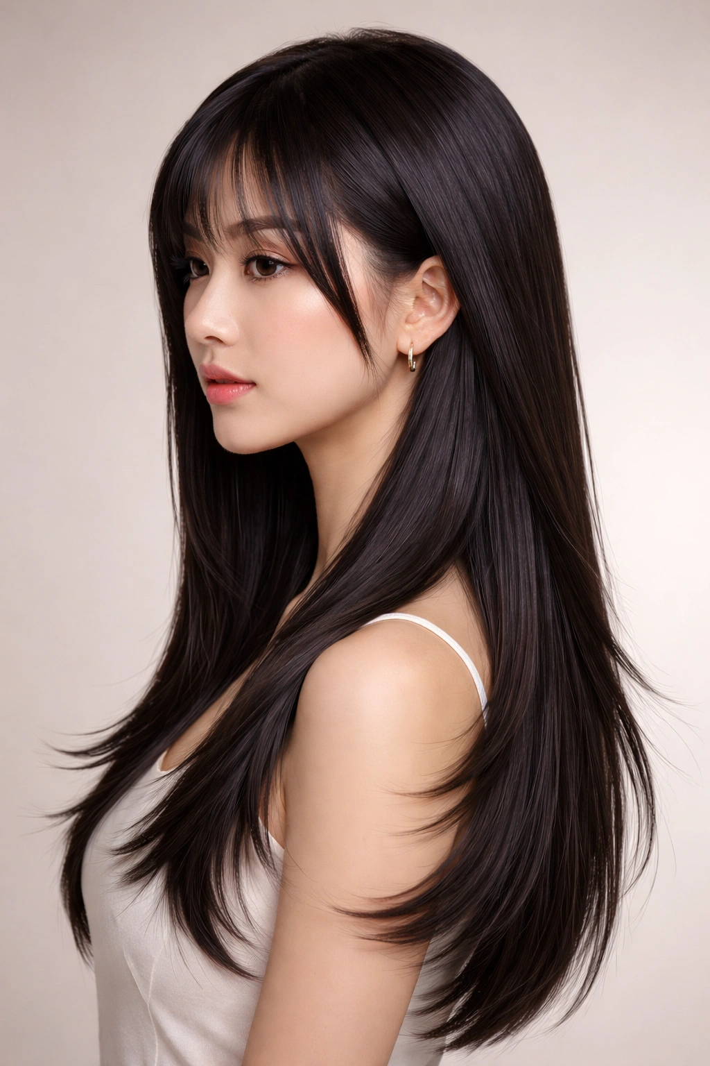 Graduated hime with progressive layering showing blended layers from crown to front.