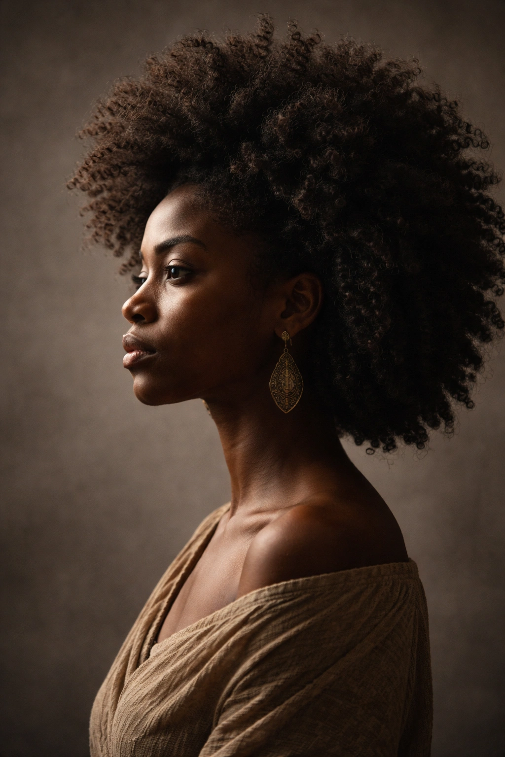 Profile silhouette of a Black person representing historical context of Black hair culture