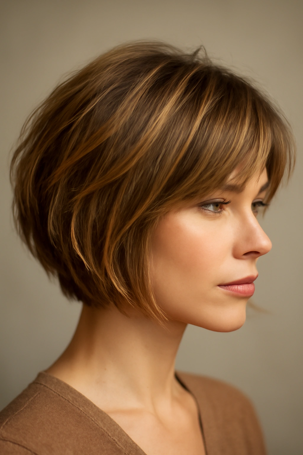 20 Bob Haircut Ideas From Short To Long Lengths 10 Layered bob with honey-toned warmth and textured pieces