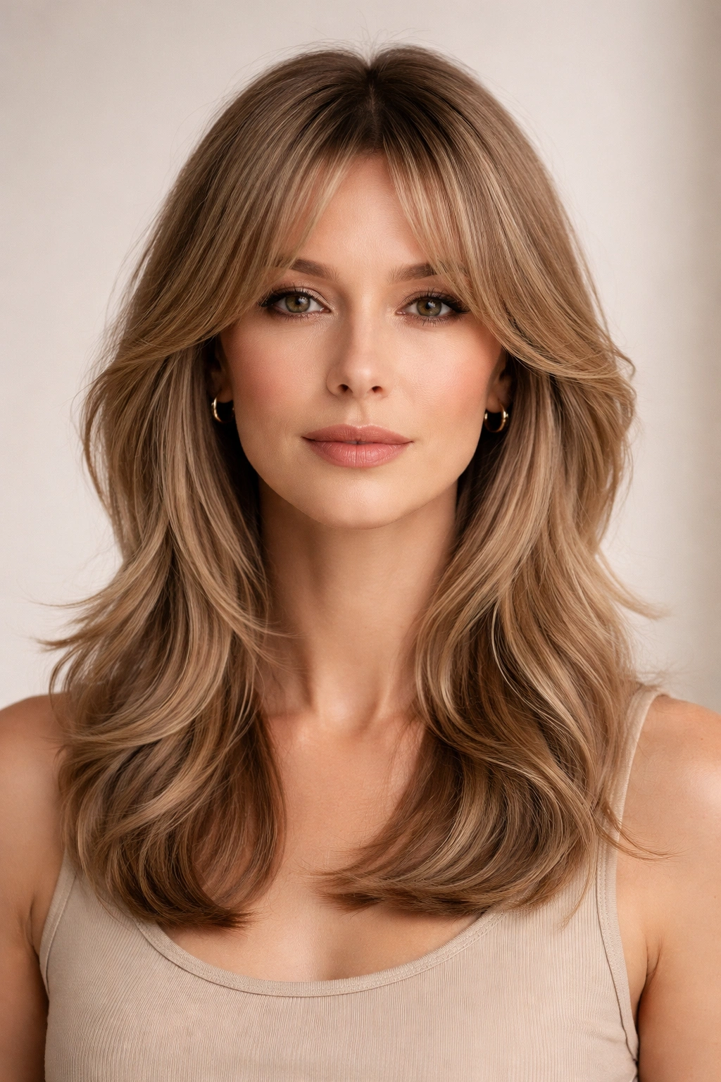 Head silhouette highlighting horizontal lines and texture to balance a long face