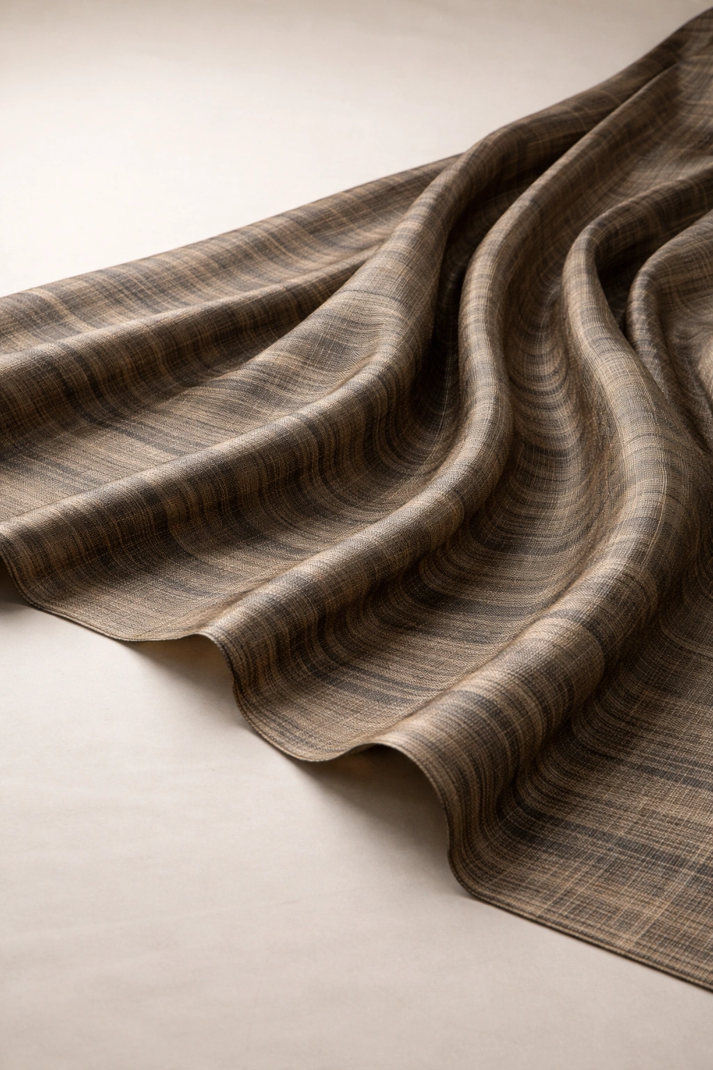 Draped horsehair upholstery fabric showing texture