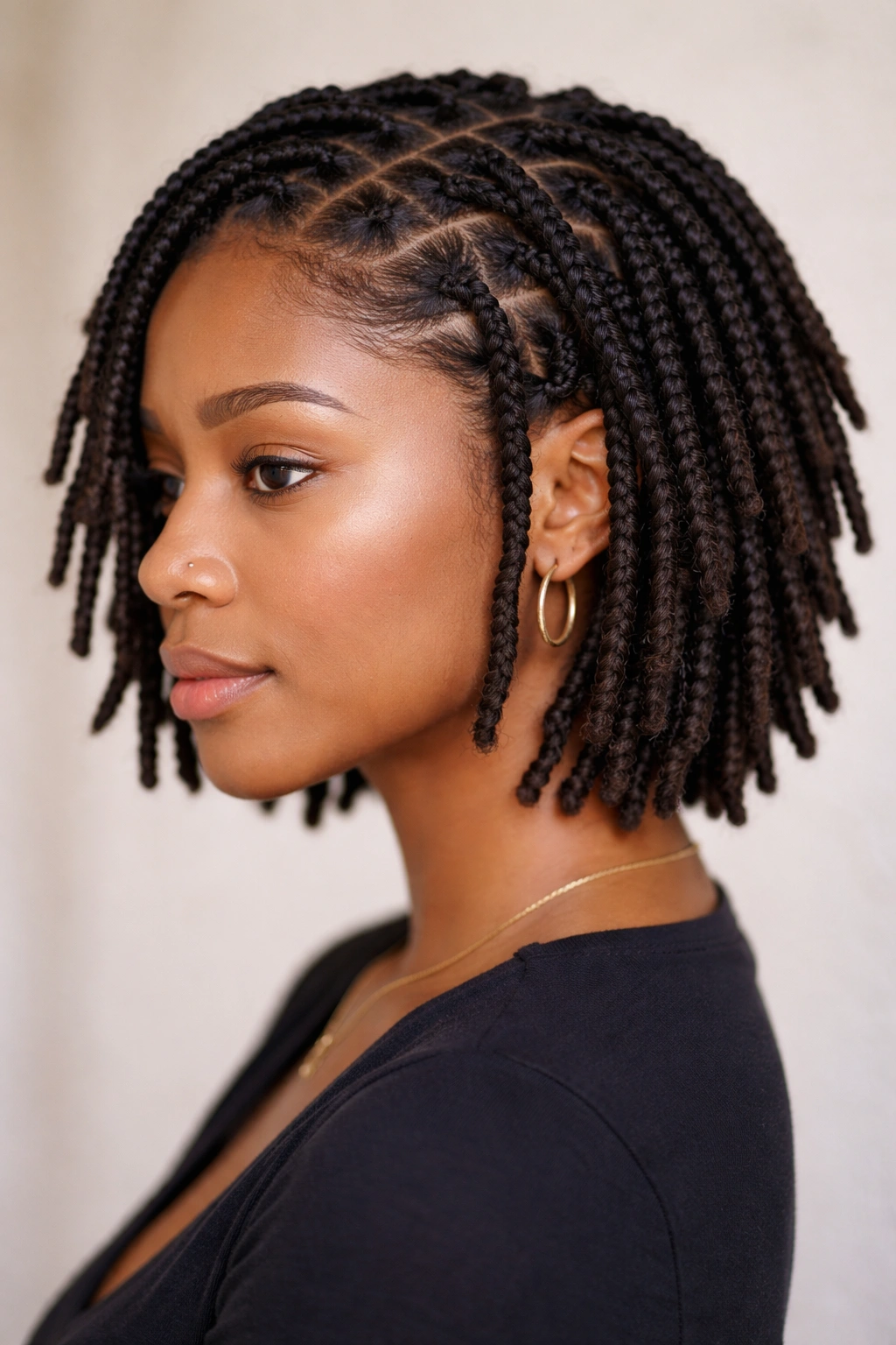 15 Box Braid Styles That Look Great On Short Hair 15 Short hair showing box braids transitioning into loc-like texture
