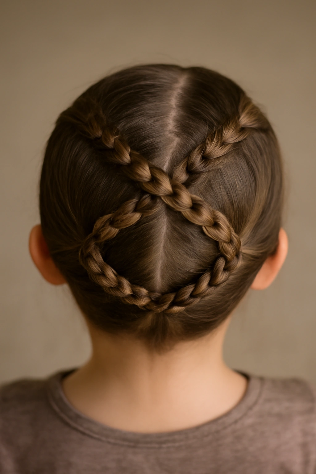 18 Kids Braid Styles That Work for School and Play 15 Top-down view of two braids forming an infinity loop on a child's crown