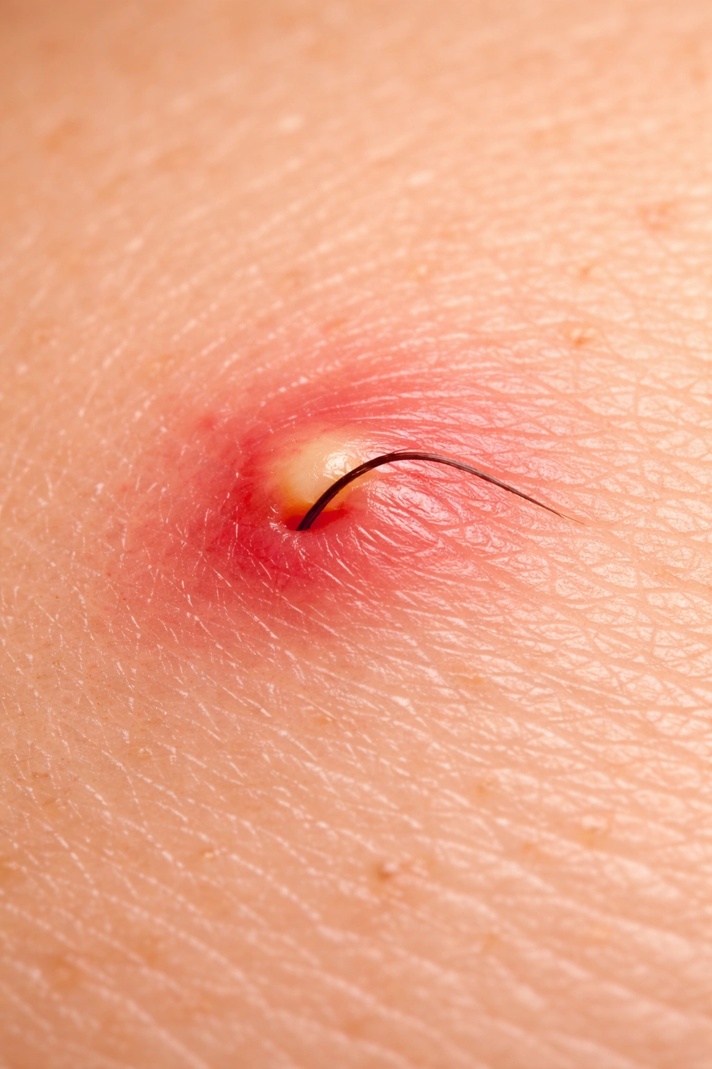 Ingrown hair bump on skin for comparison with other skin issues