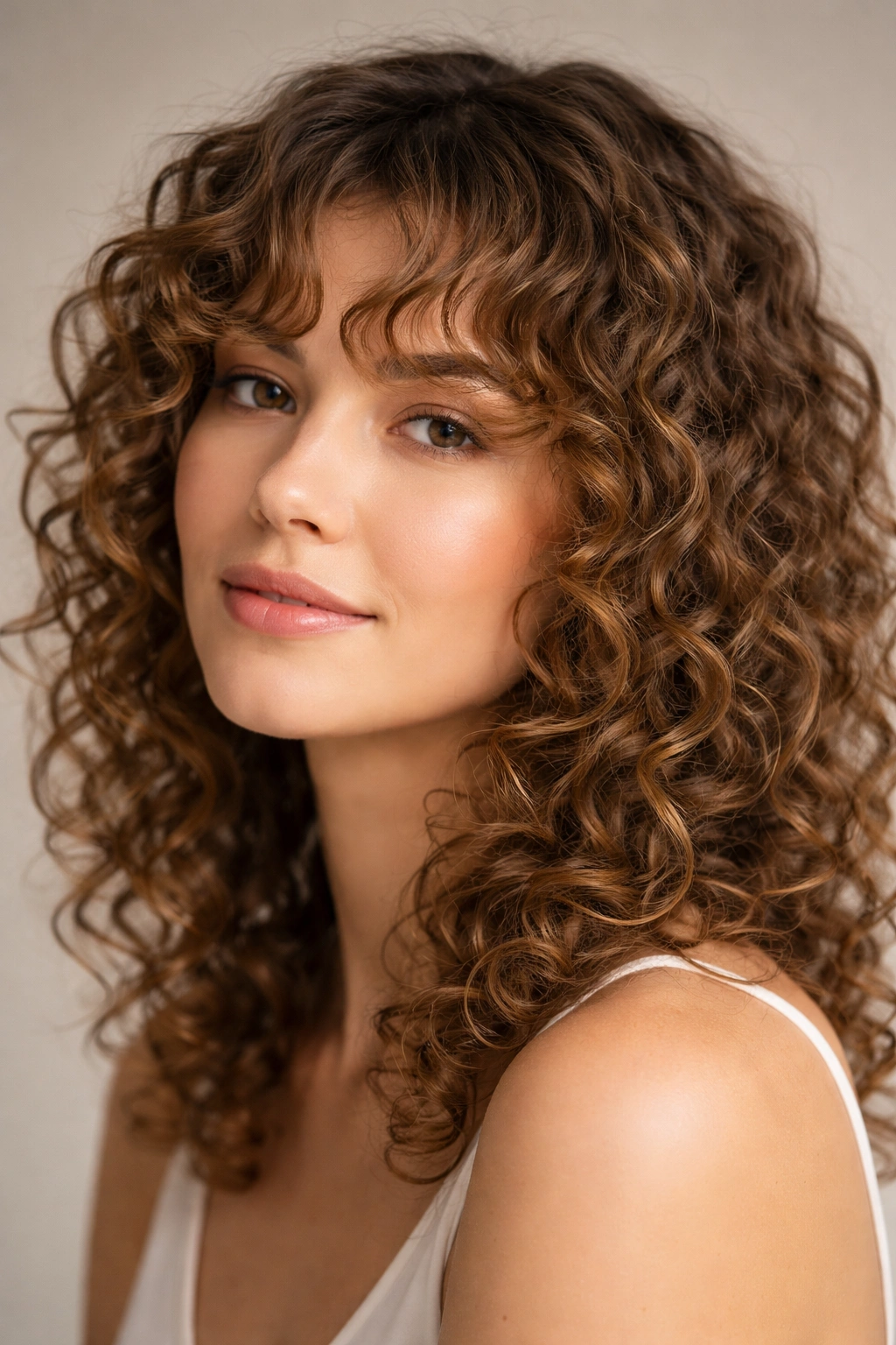 12 Curly Bang Haircuts For Every Type Of Curl 8 Integrated bangs blending into fine curls.