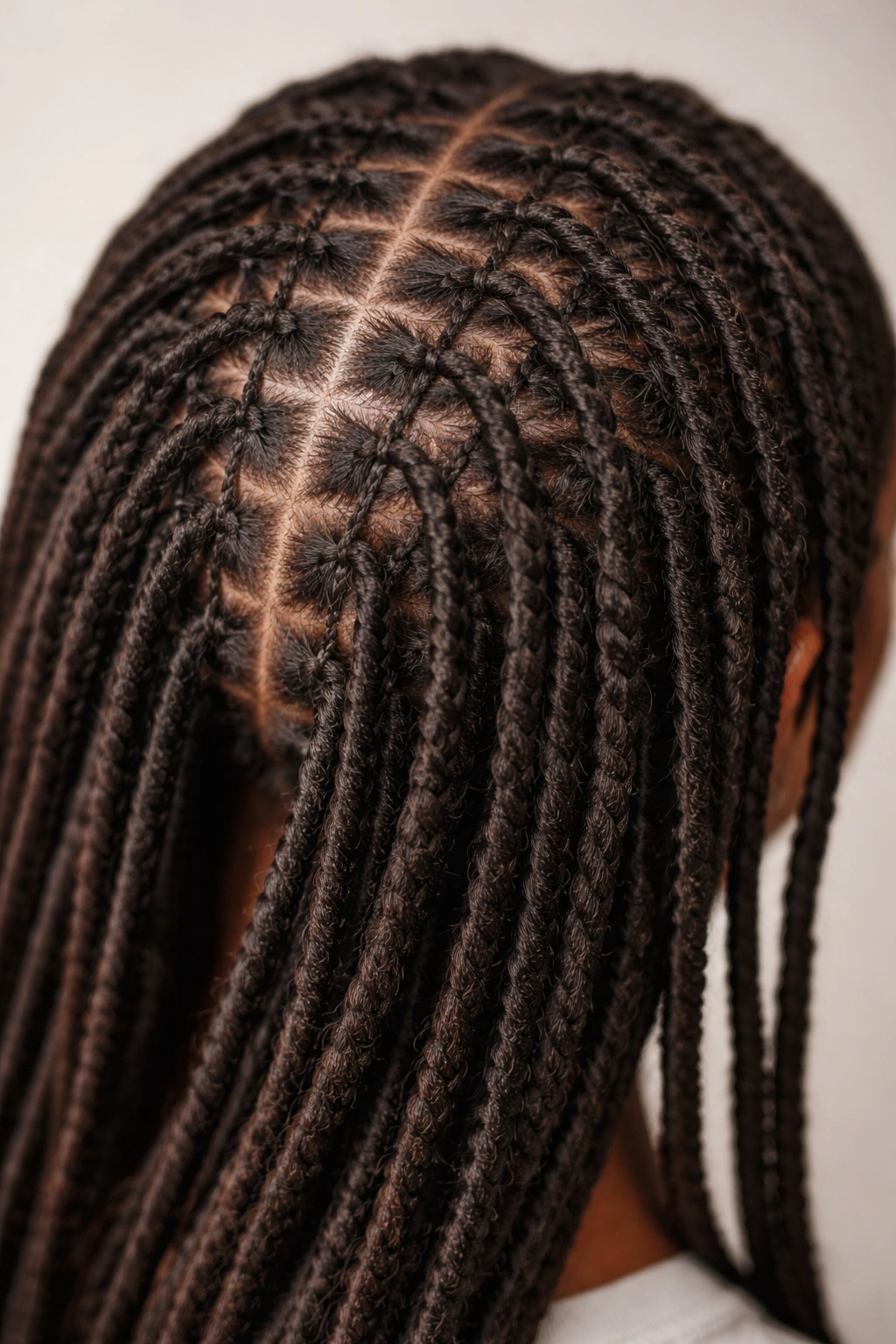 20 Loc Styles For Every Length From Short To Waist 11 Interlocked locs create geometric patterns on the scalp.