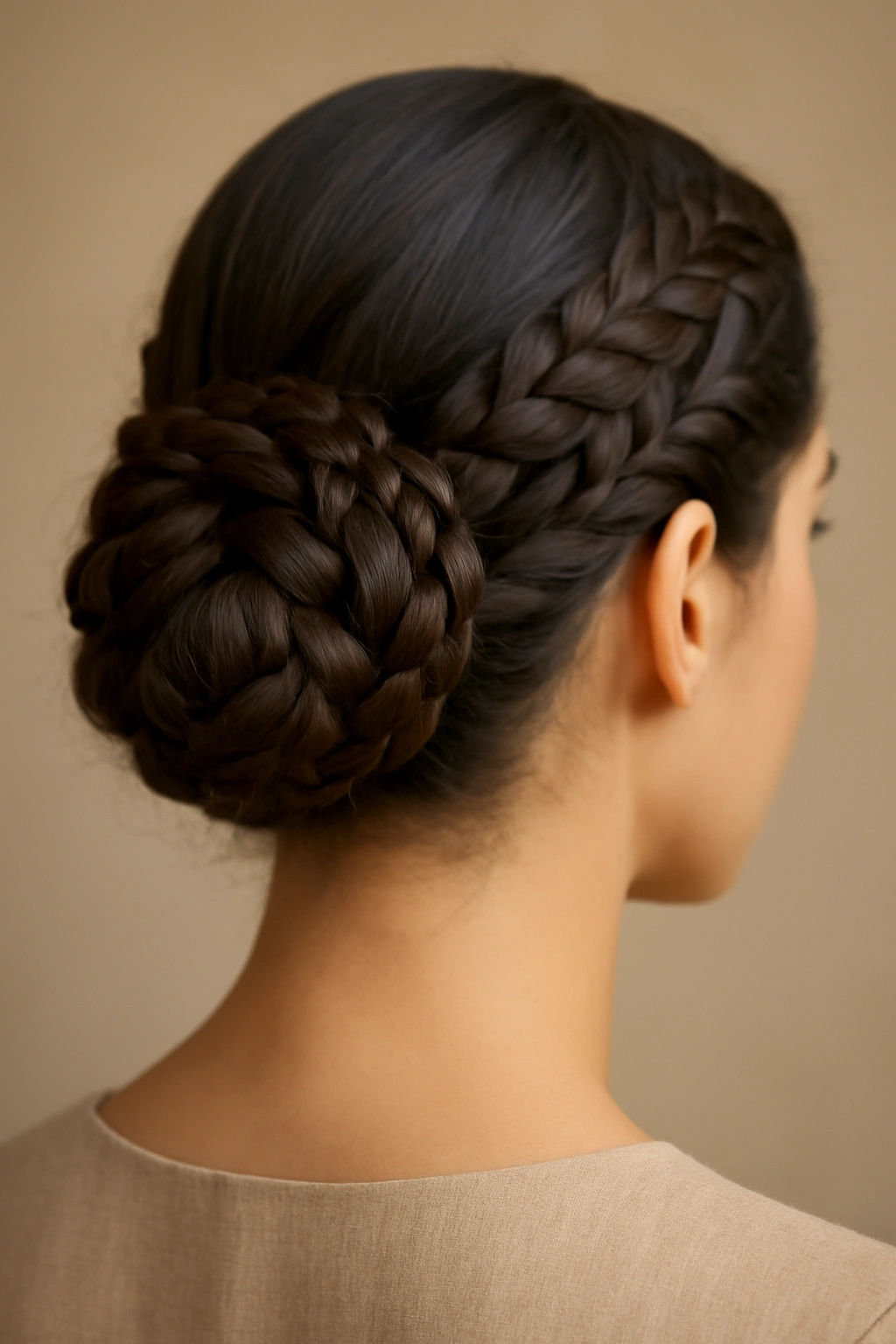 12 Beautiful Hairstyles for Arab Women to Try 10 Intricate braided bun updo with braided patterns