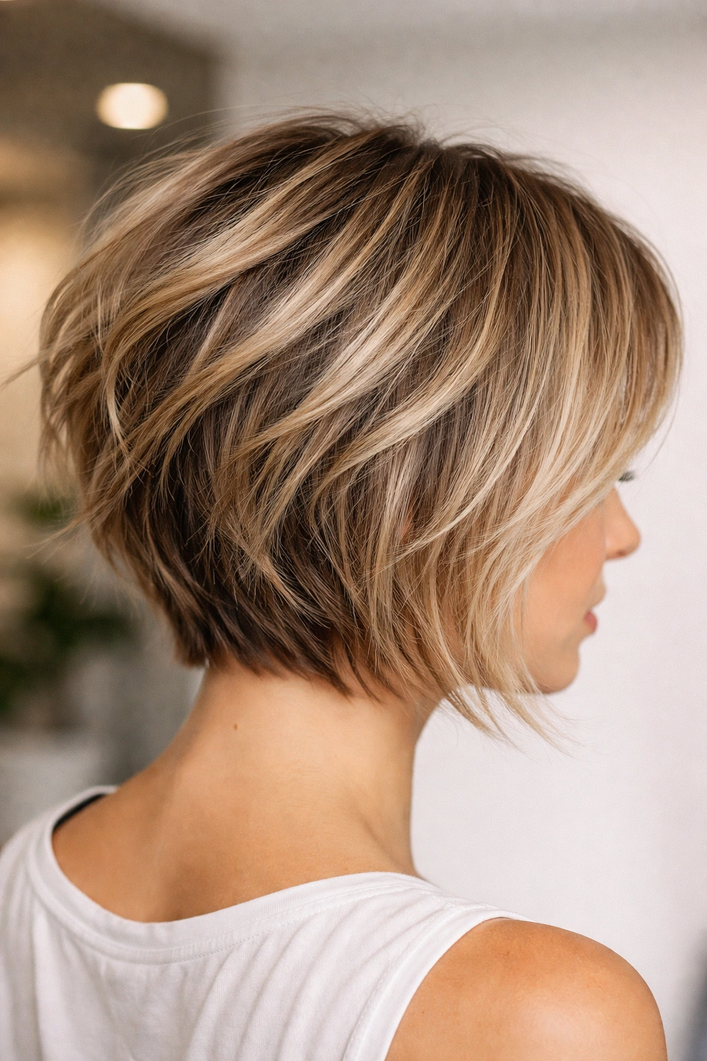 10 Short Inverted Bobs With Volume In The Back 1 Inverted bob with wispy, textured layers and forward-framing front pieces, showcasing volume