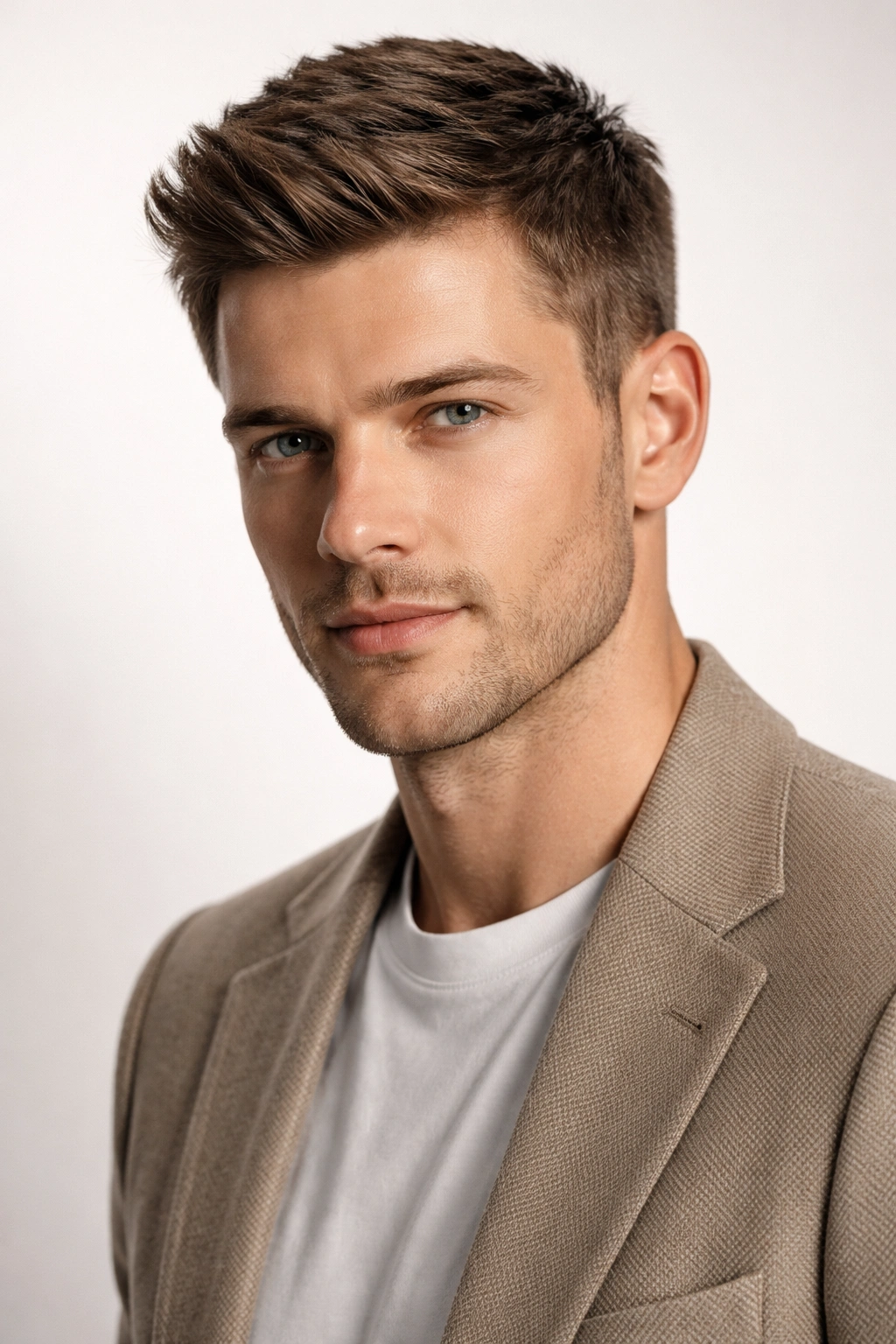 Ivy League with Texture hairstyle on a man showing layered top and clean part
