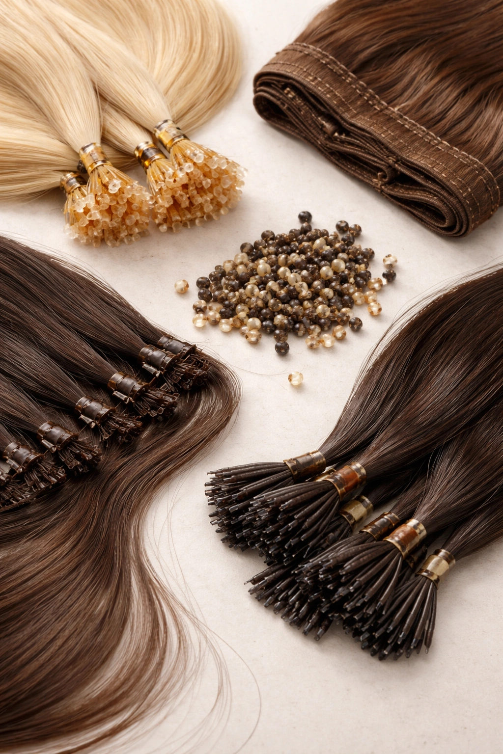 Assorted extension components such as keratin bonds and micro-links