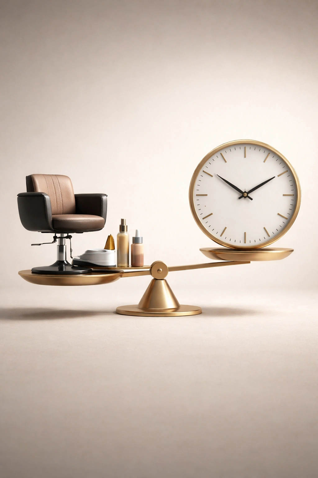 Hair salon chair and clock silhouette representing cost versus duration of keratin treatment