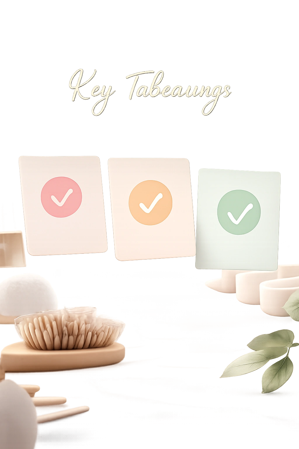 Abstract visual of key takeaways about hair health during pregnancy using three checkmark icons on soft cards