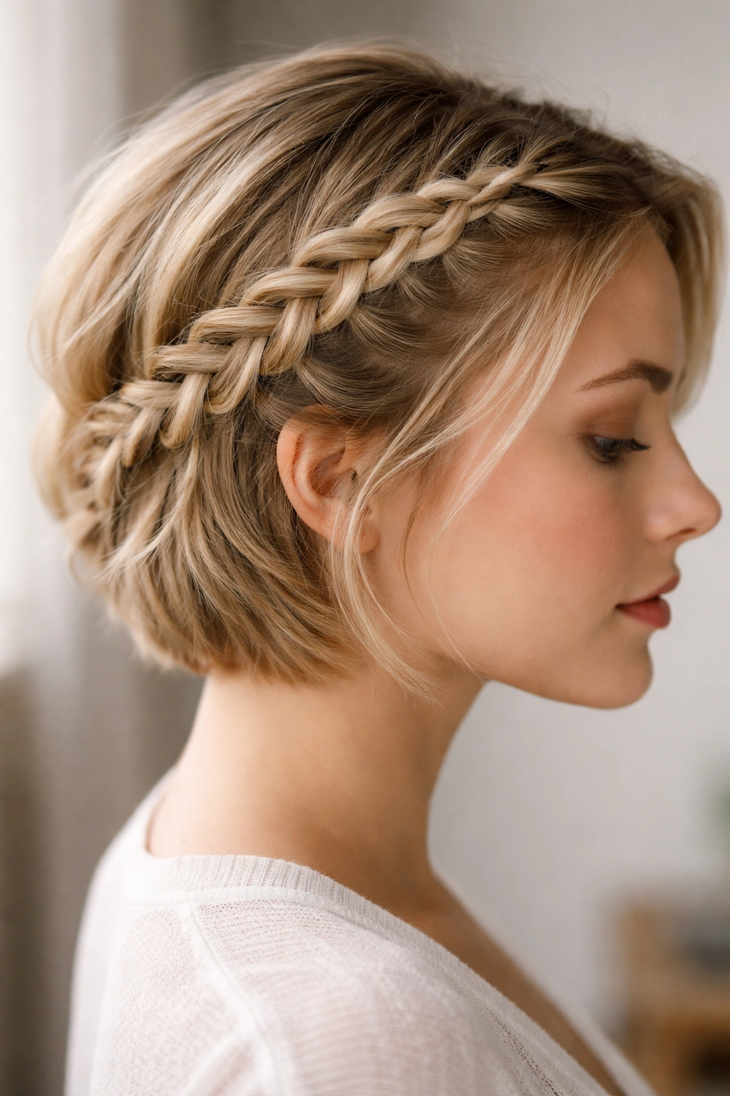 25 Short Braid Styles To Bookmark For Your Stylist 10 Lace braid along the outer edge creating a delicate, open pattern on short hair.