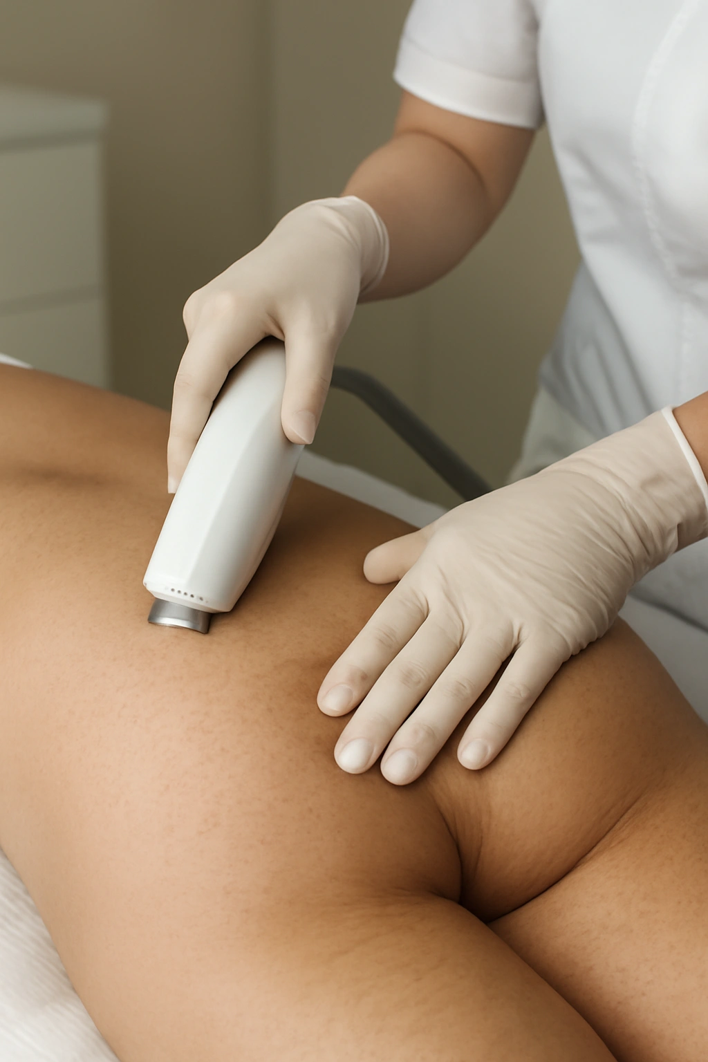 Laser hair removal device targeting buttocks