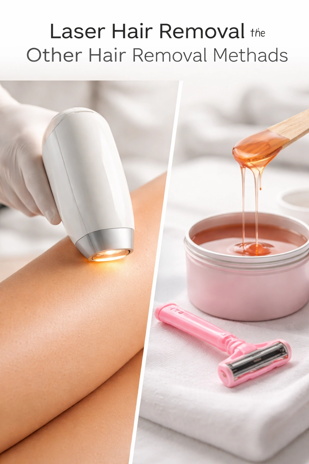 Clinical close-up of laser device applying treatment to skin