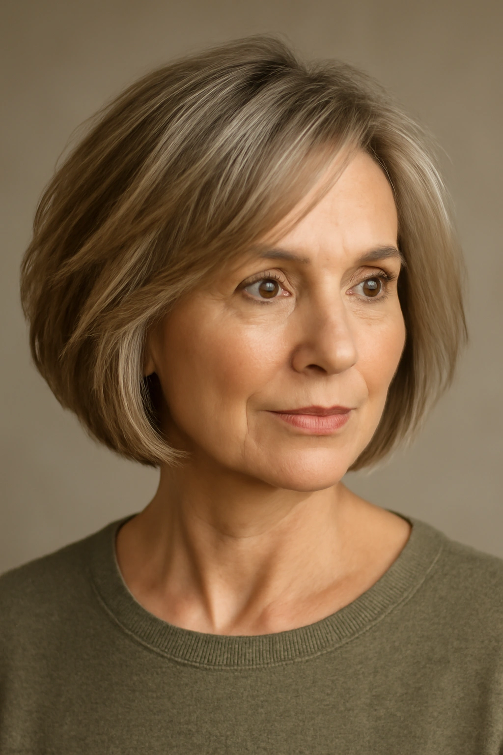 15 Modern Hairstyles for Older Women With Great Style 2 Chin-length layered bob with movement and texture on a mature woman